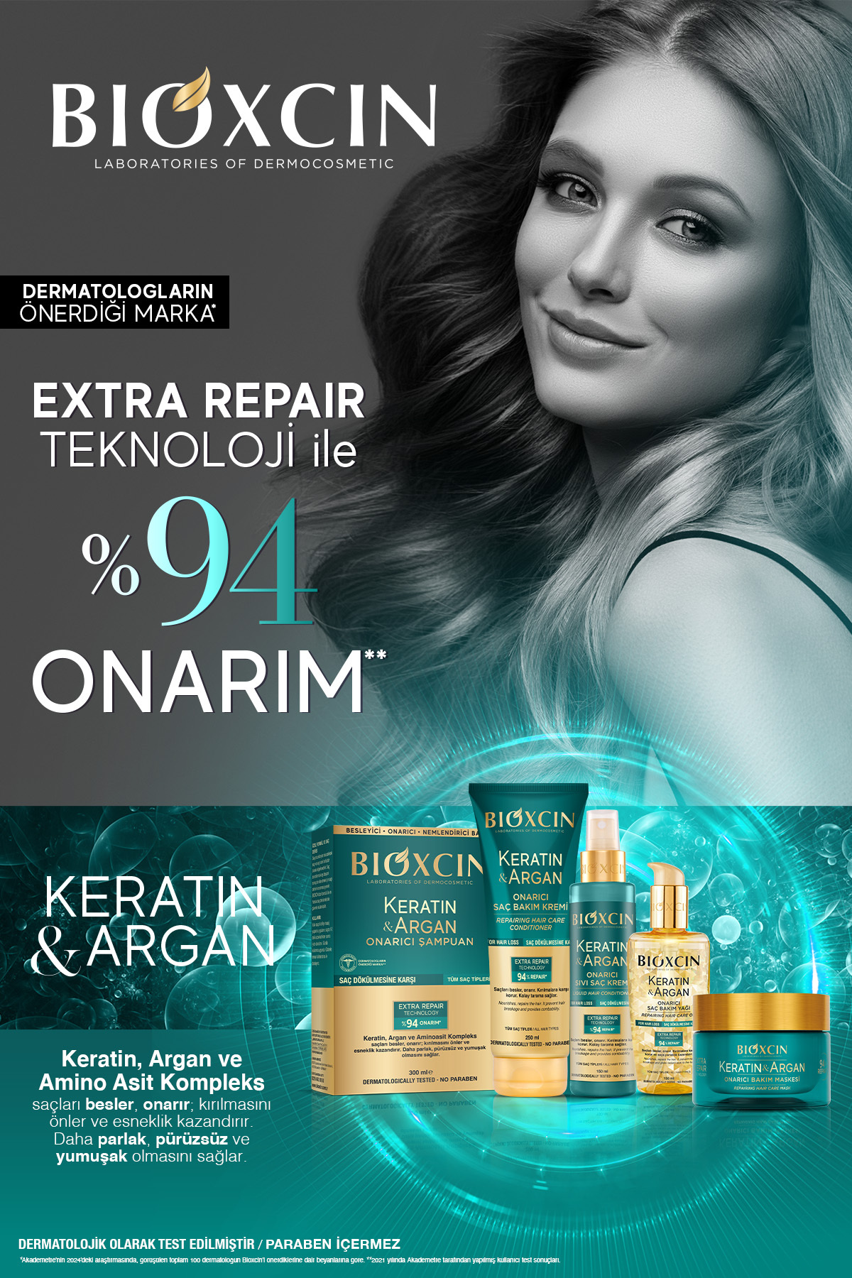Keratin & Argan Onarıcı Saç Bakım Yağı 250 ml - Yıpranmış Ve Hassas Saçlar — 8680512631644 — تصویر 6 از 7