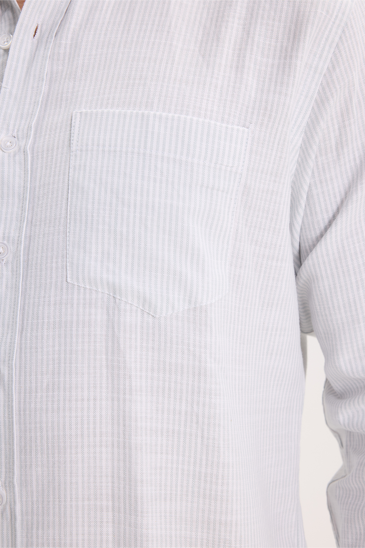 پیراهن تودورز مردانه کتان پنبه ای سبز کژوال / روزمره راه راه Slim Fit/اسلیم فیت    Slim/اسلیم فیت کژوال/روزمره | Tudors DR250031 TR - تصویر 5