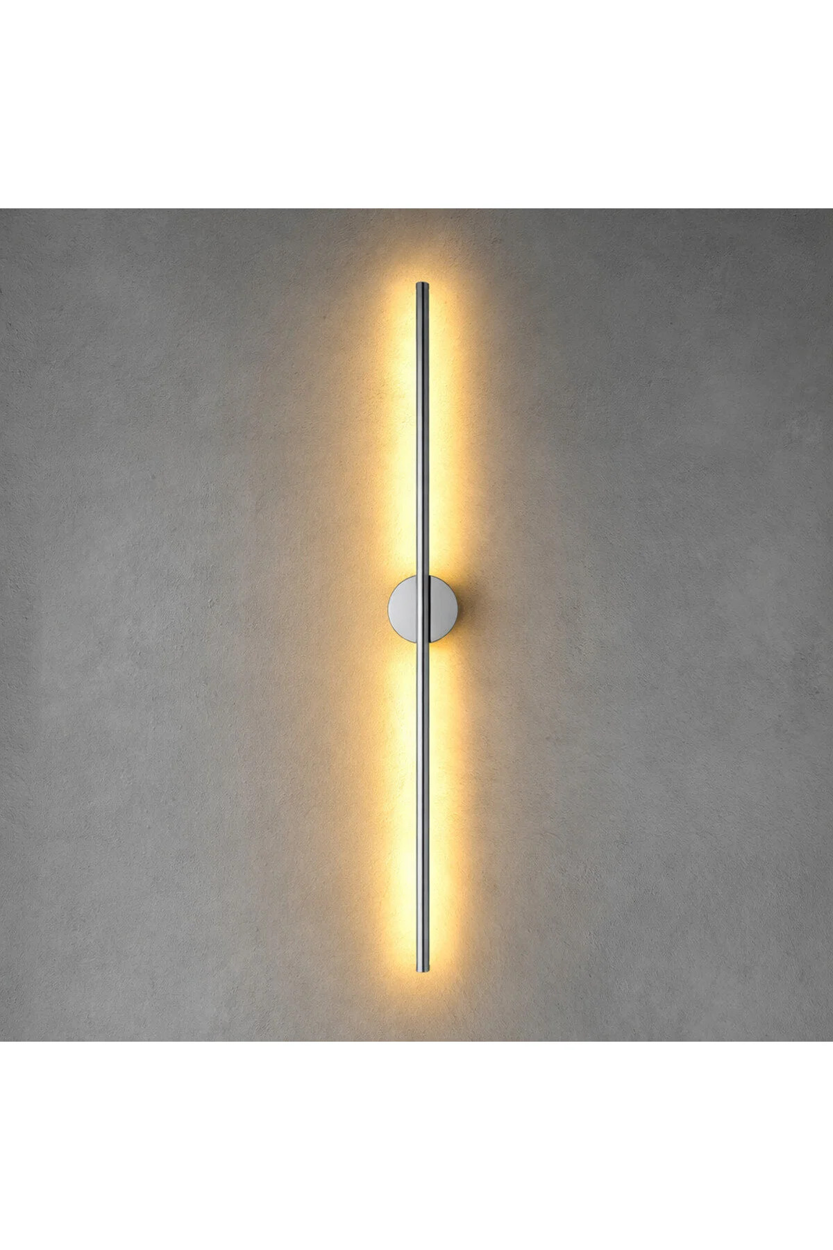 Modern Decorative Led Wall Sconce 70 cm Daylight CHROME 1 Piece ( WITH BATTERY )