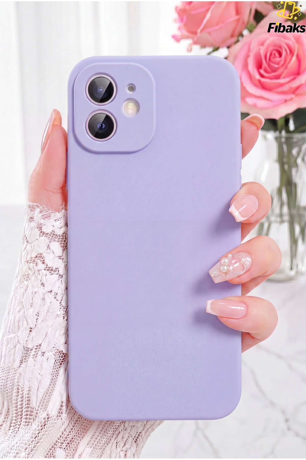 iPhone 12 Case Launch Velvet Camera Shielded Soft Silicone Lilac
