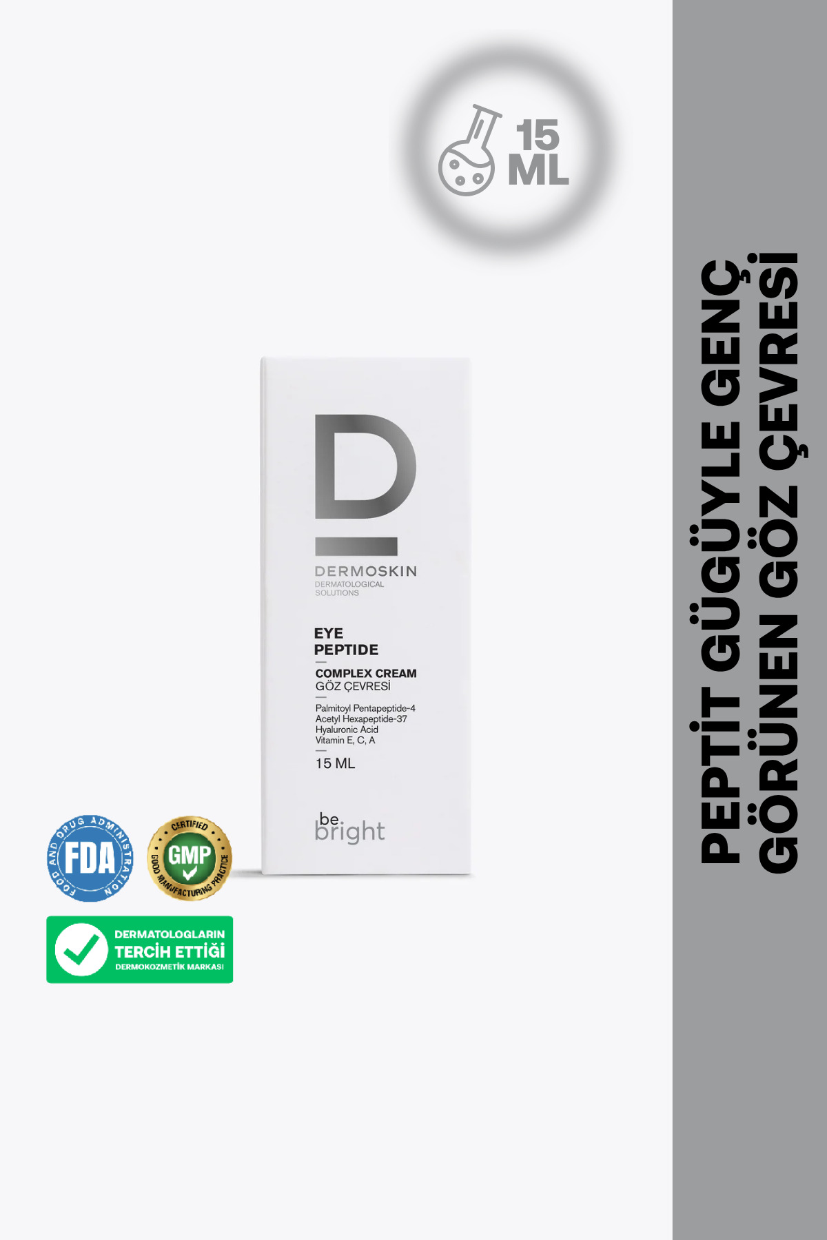 Be Bright Göz Çevresi Peptit Kompleks Krem | Yaşlanma ve Kırışıklık Karşıtı | Göz Kremi | 15 ml — 00359