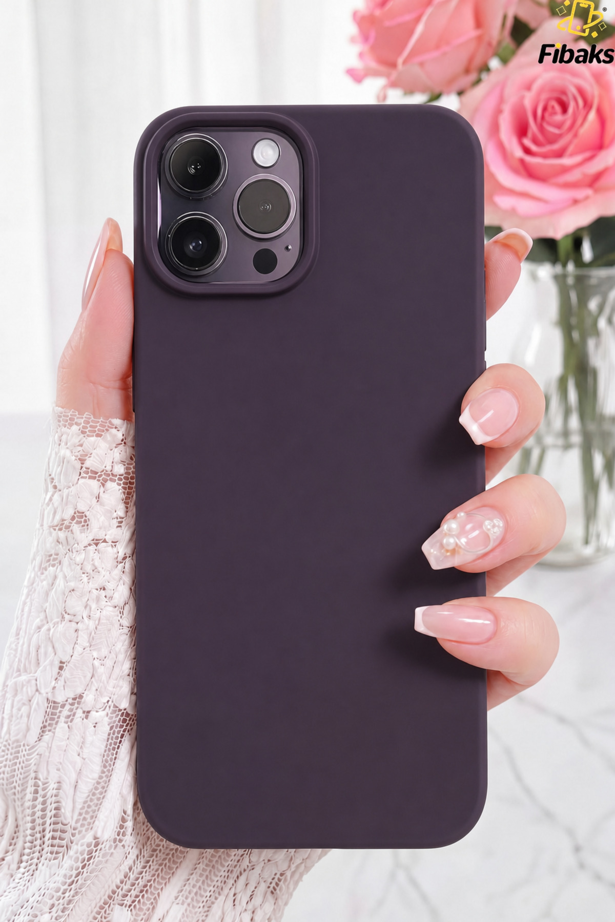 iPhone 14 Pro Max Case Colorful Velvet Inside Erasable Logoless Launch Cover Purple