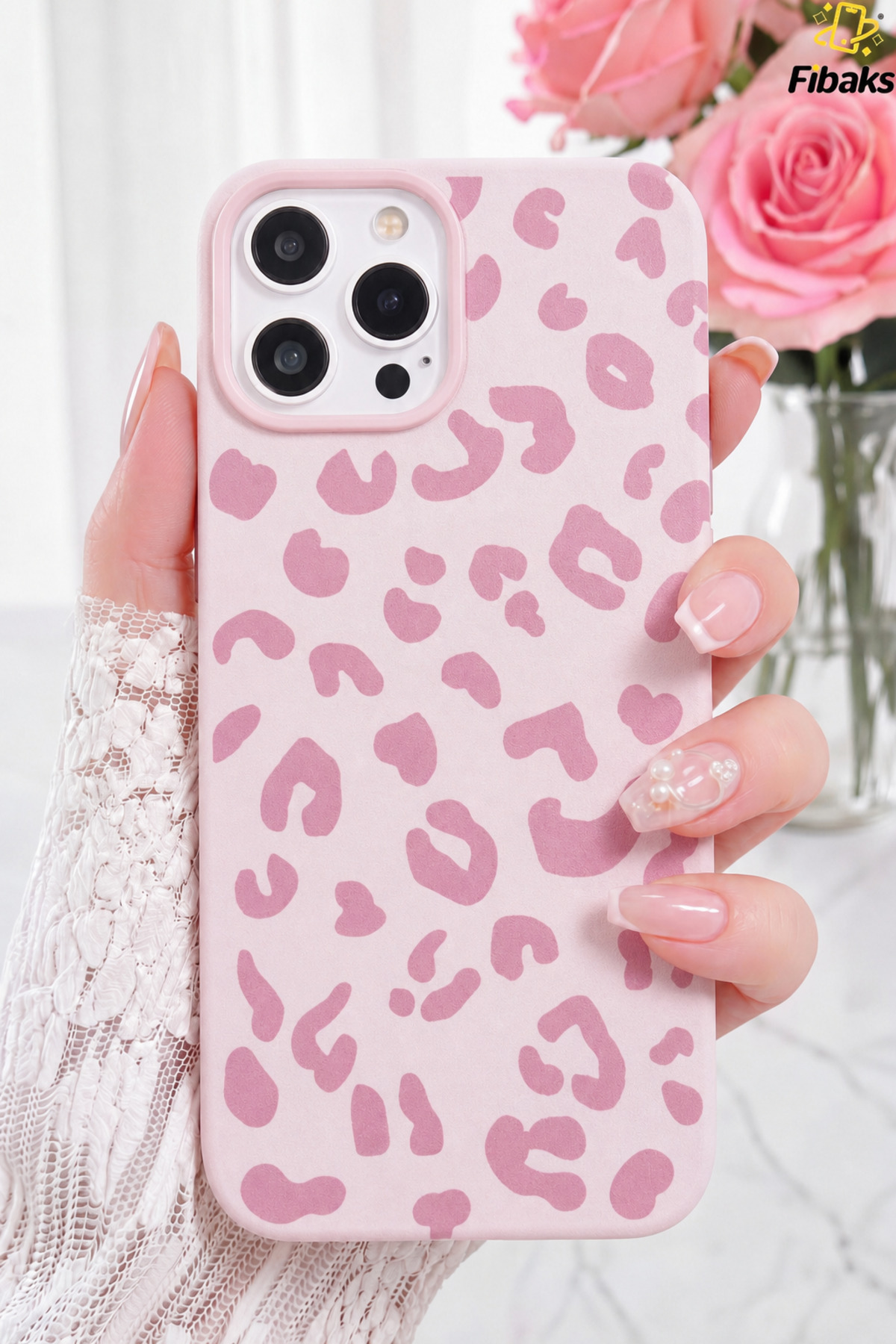 iPhone 11 Pro Max Kılıf Pembe Leopar Desenli İnce Yumuşak Silikon 3