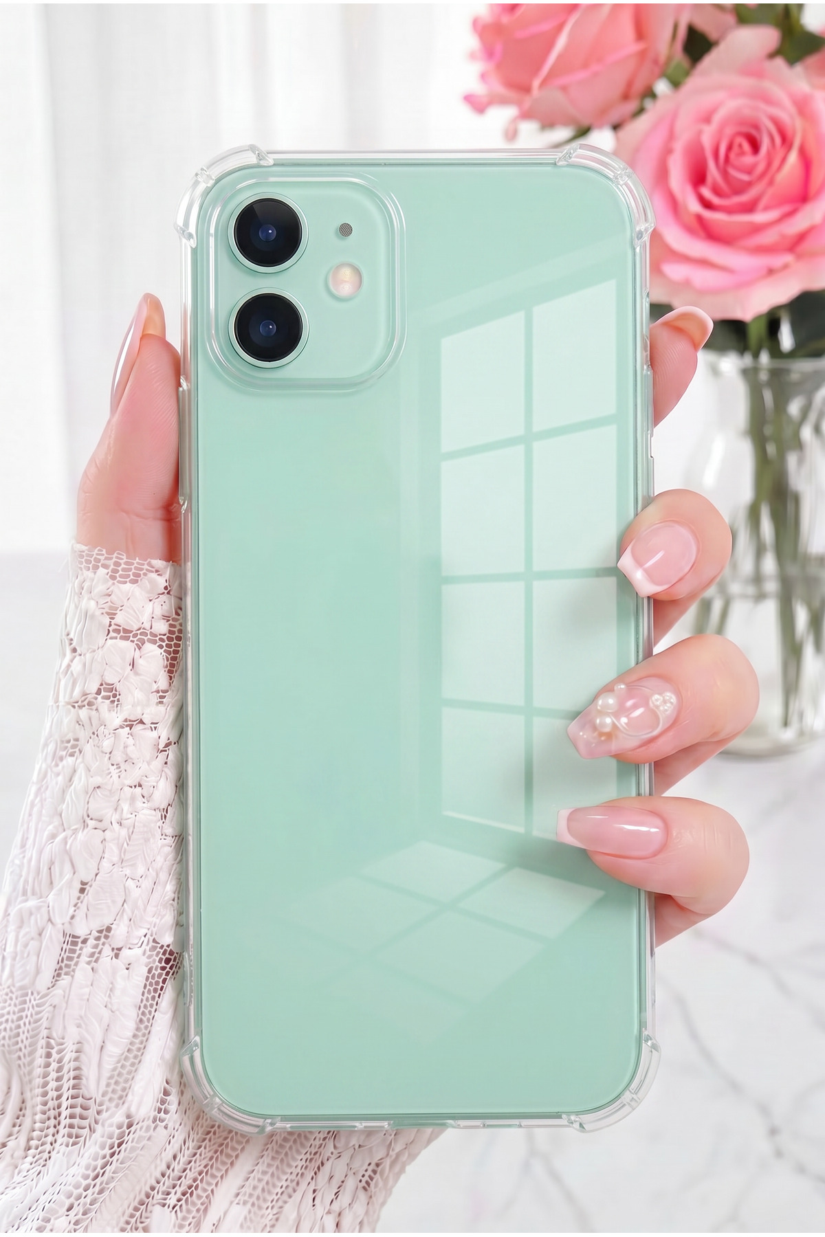 iPhone 11 Case Airbag Crystal Hard Pc Antishock Shock Absorbing Edge Transparent Silicone