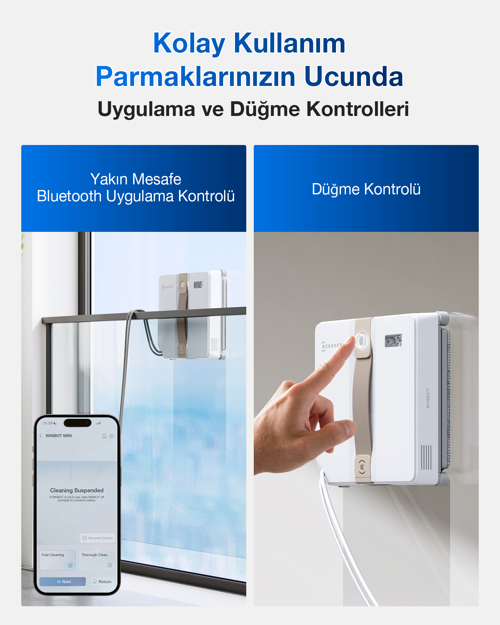 Ecovacs Winbot Mini Cam Silme Robotu