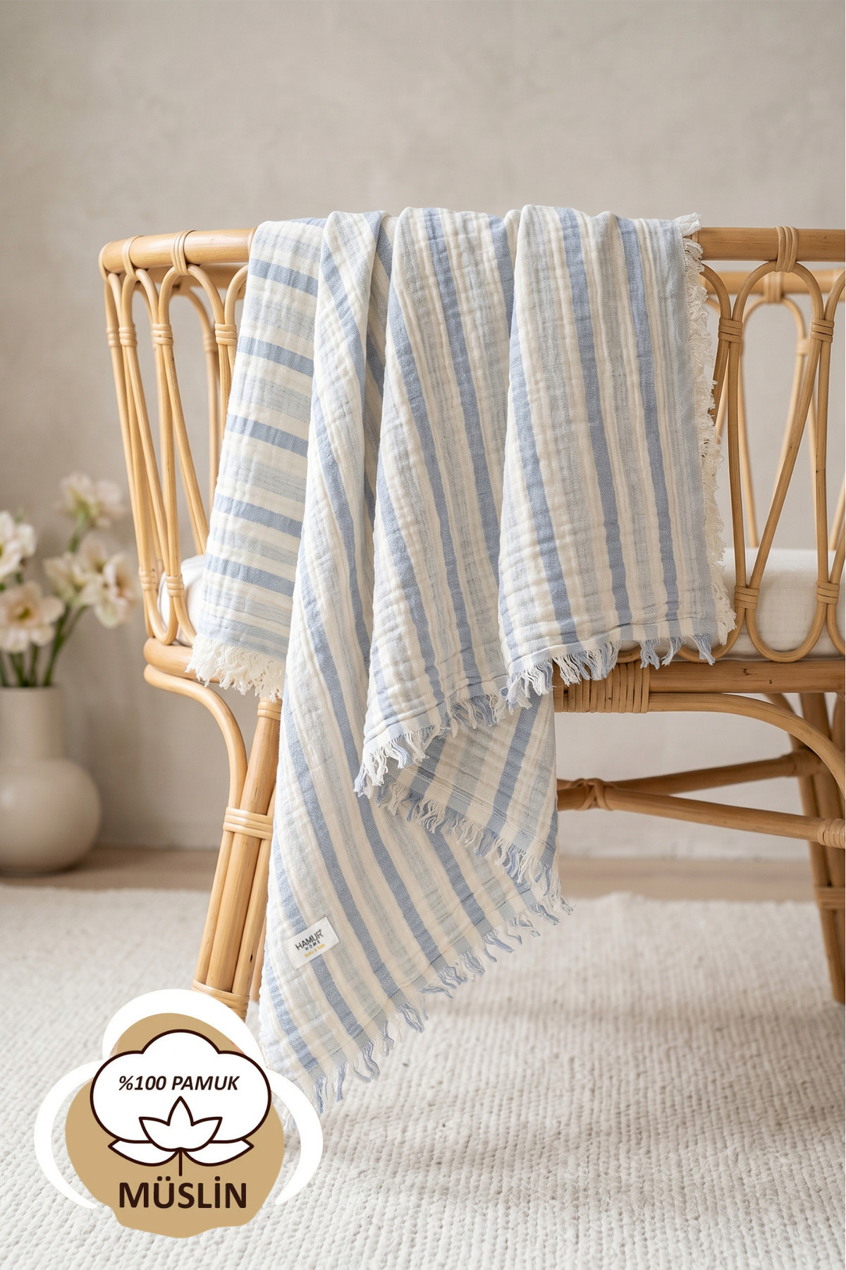 Double Layered Muslin Baby Pique Cover Newborn Blanket 85X95 cm Baby Pique Stroller Cover Indigo