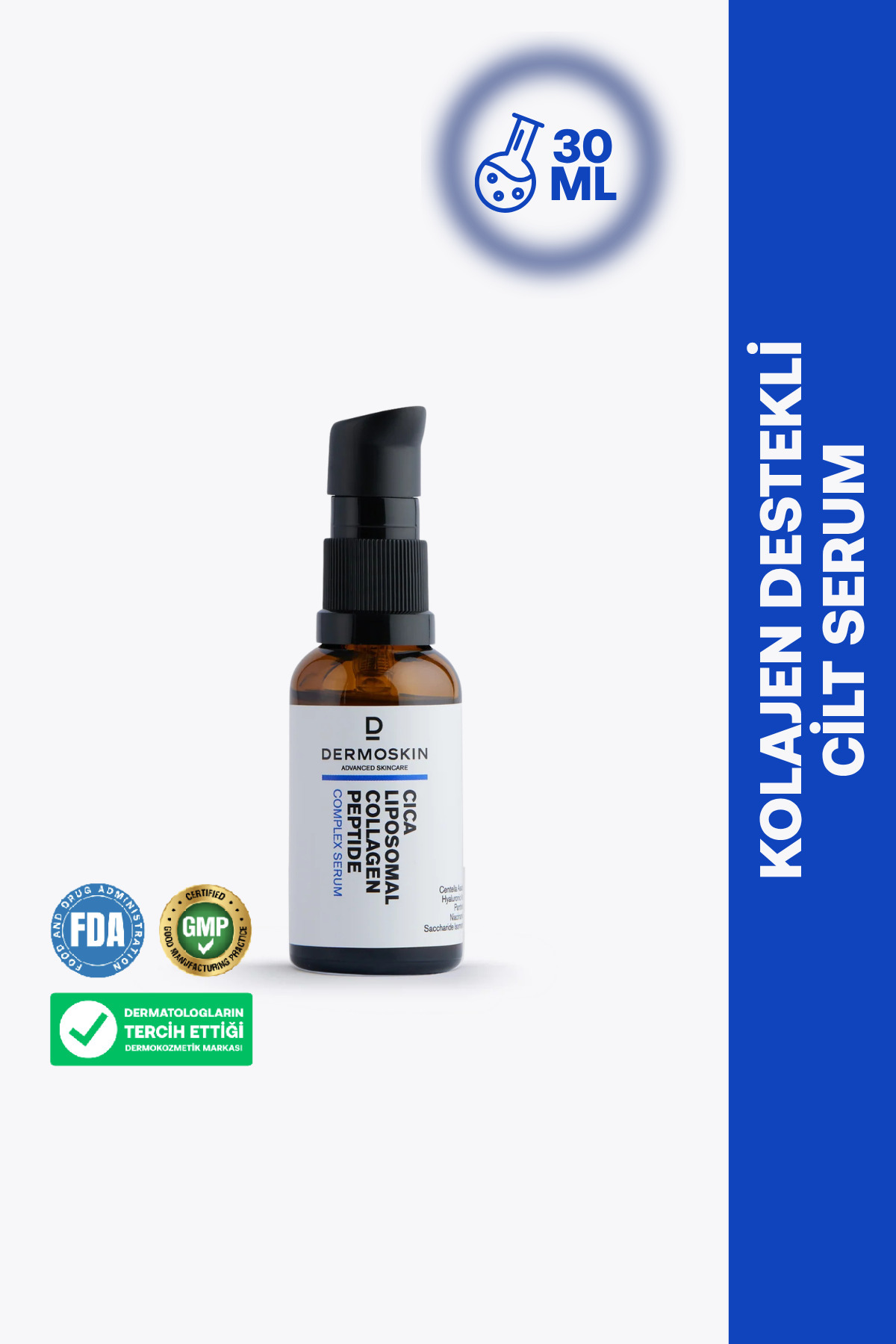 Dermoskin CİCA Liposomal Kolajen Peptit Kompleks Serum | Yaşlanma ve Kırışıklık Karşıtı | 30 ml — 8697796003128