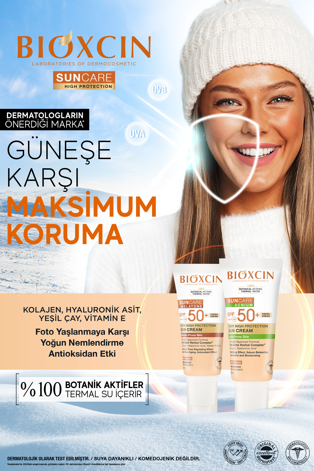 Sun Care SPF 50+ Leke Eğilimli Ciltler İçin Renkli Güneş Kremi – (Tinted) Alfa Arbutin, Kolajen ve Hyaluronik Asit — 8680512632740 — تصویر 7 از 8