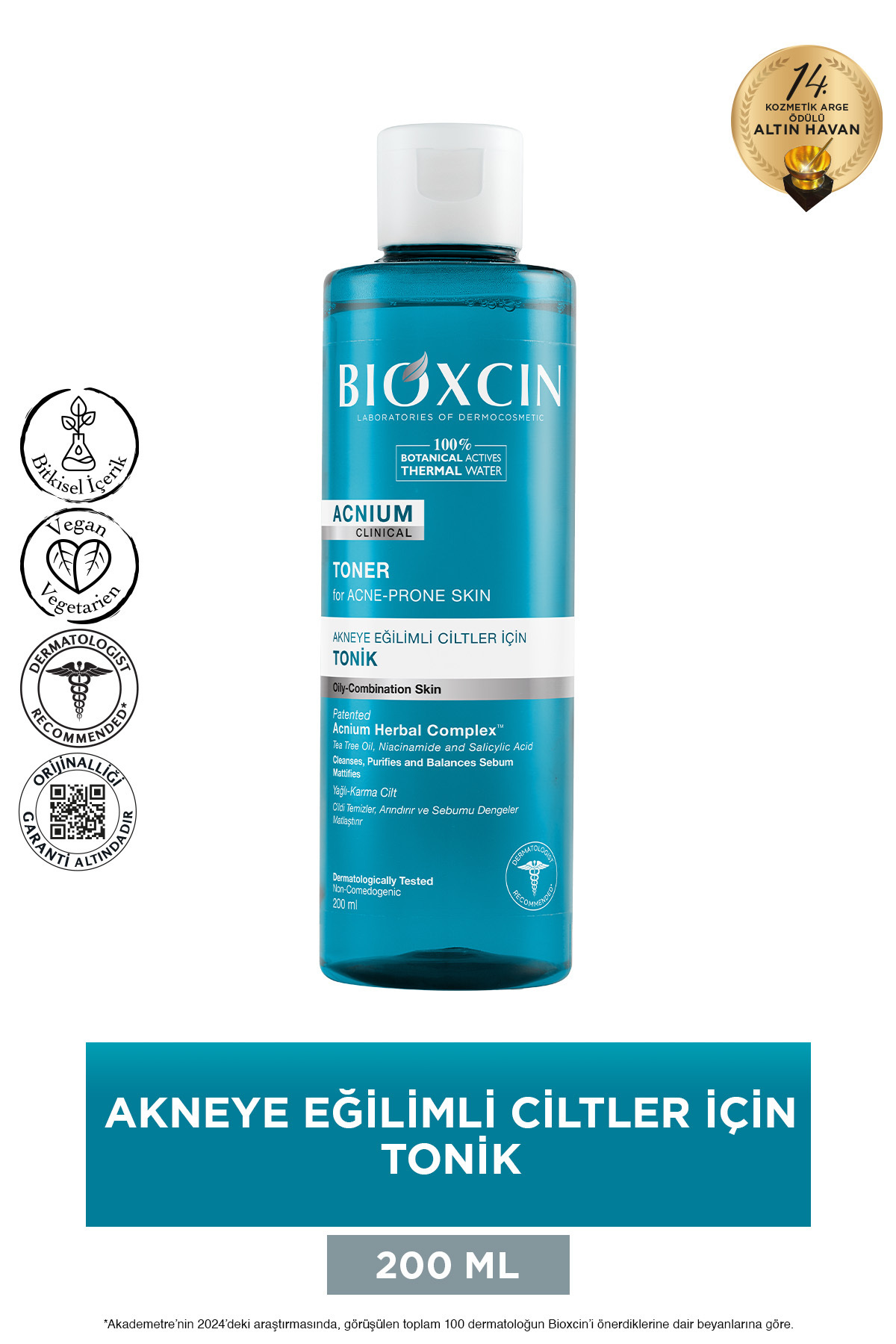Acnium Yağlı ve Karma Cilt Salisilik Asit Tonik 200 Ml - Sebum Dengeleyici Niacinamide Glikolik Asit — 8680512632931