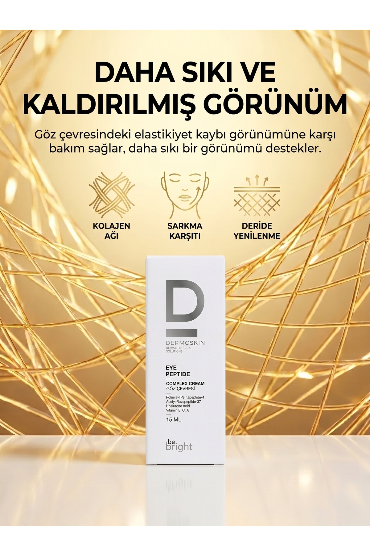 Be Bright Göz Çevresi Peptit Kompleks Krem | Yaşlanma ve Kırışıklık Karşıtı | Göz Kremi | 15 ml — 00359 — تصویر 5 از 8