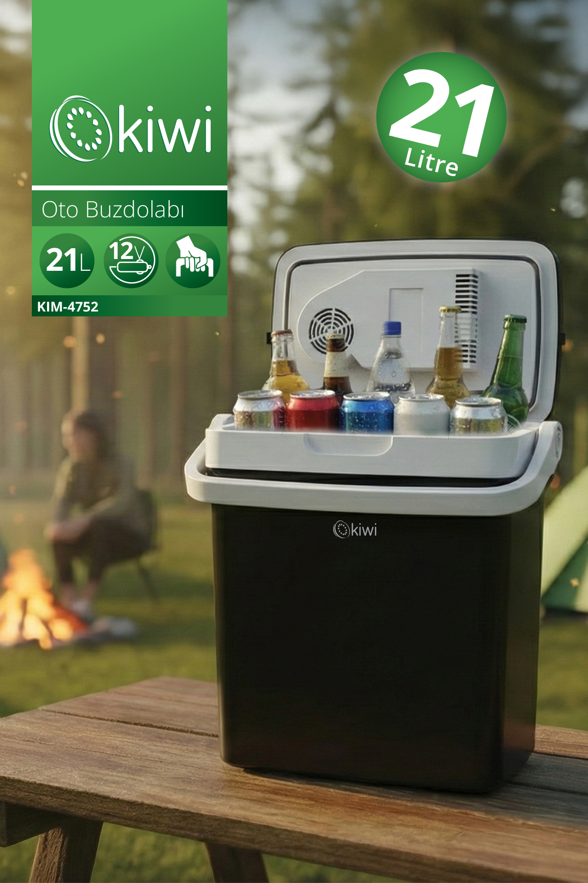 Kiwi KIM-4752 Oto Buzdolabı | 21 L & 12V DC & Termoelektrik