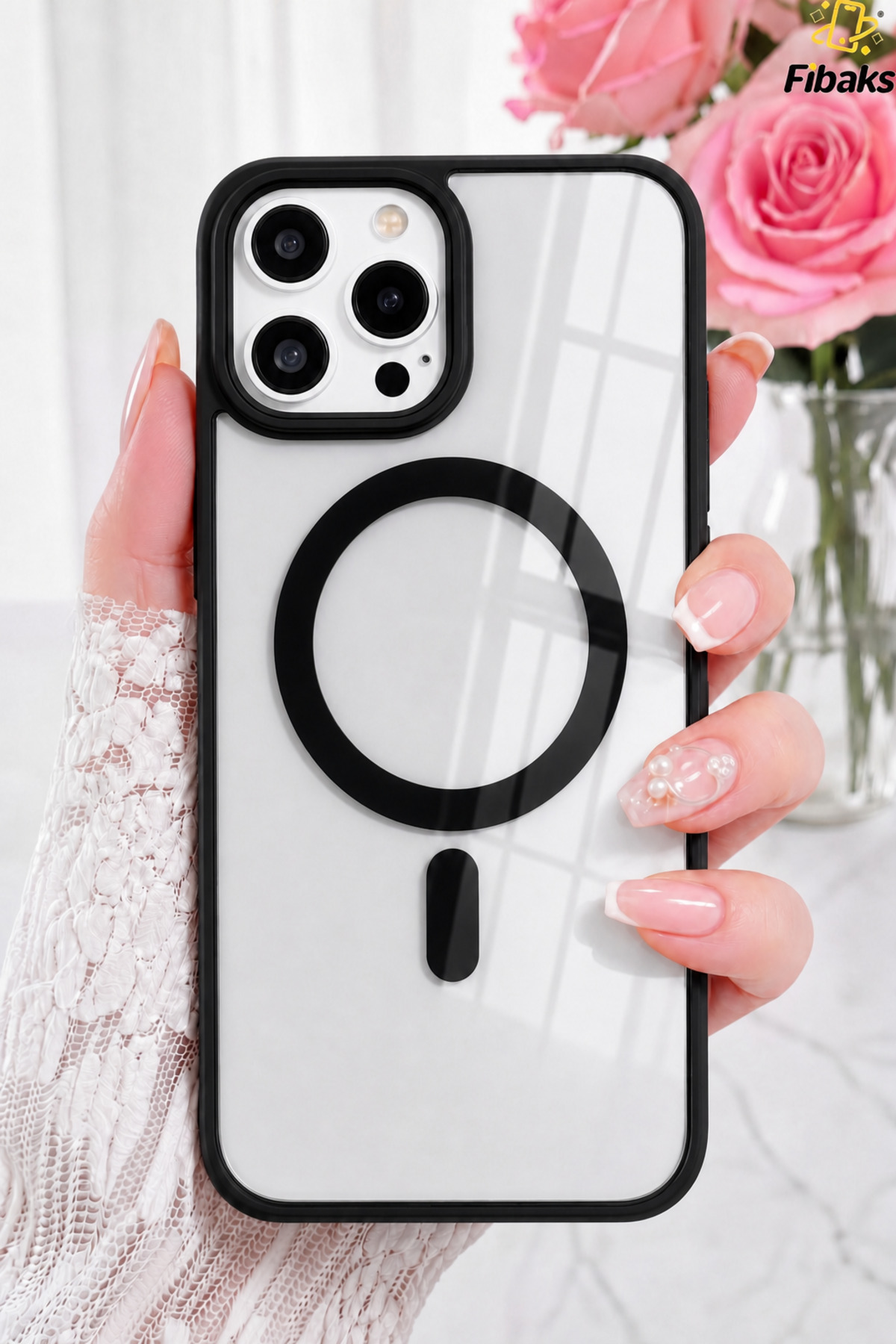 iPhone 14 Pro Max Case Full Protection with Magsafe Wireless Charging Colorful Silicone Aegean Cover Black