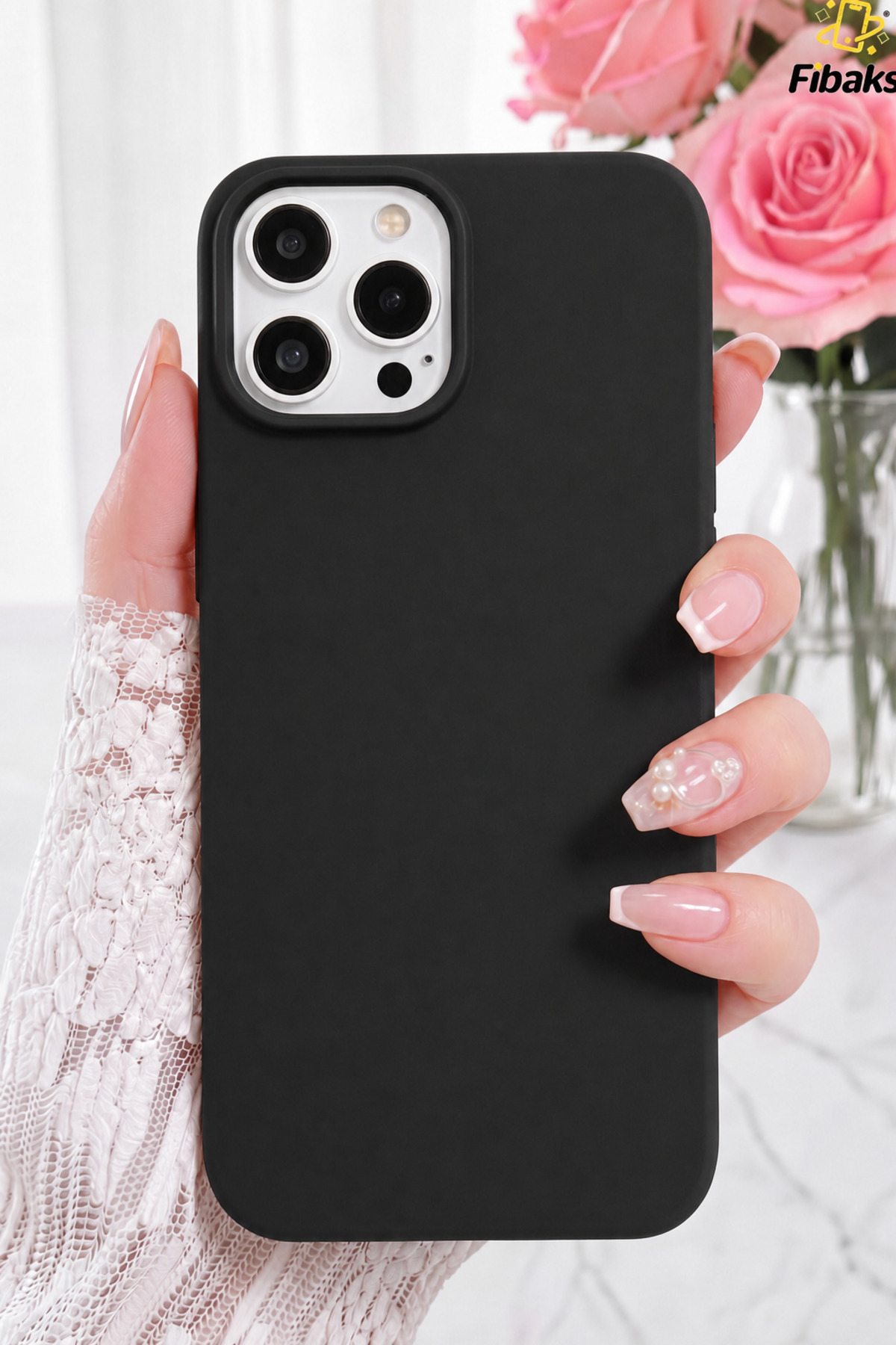 iPhone 15 Pro Max Case Velvet Launch Soft Soft Liquid Silicone Camera Shielded Cover Black