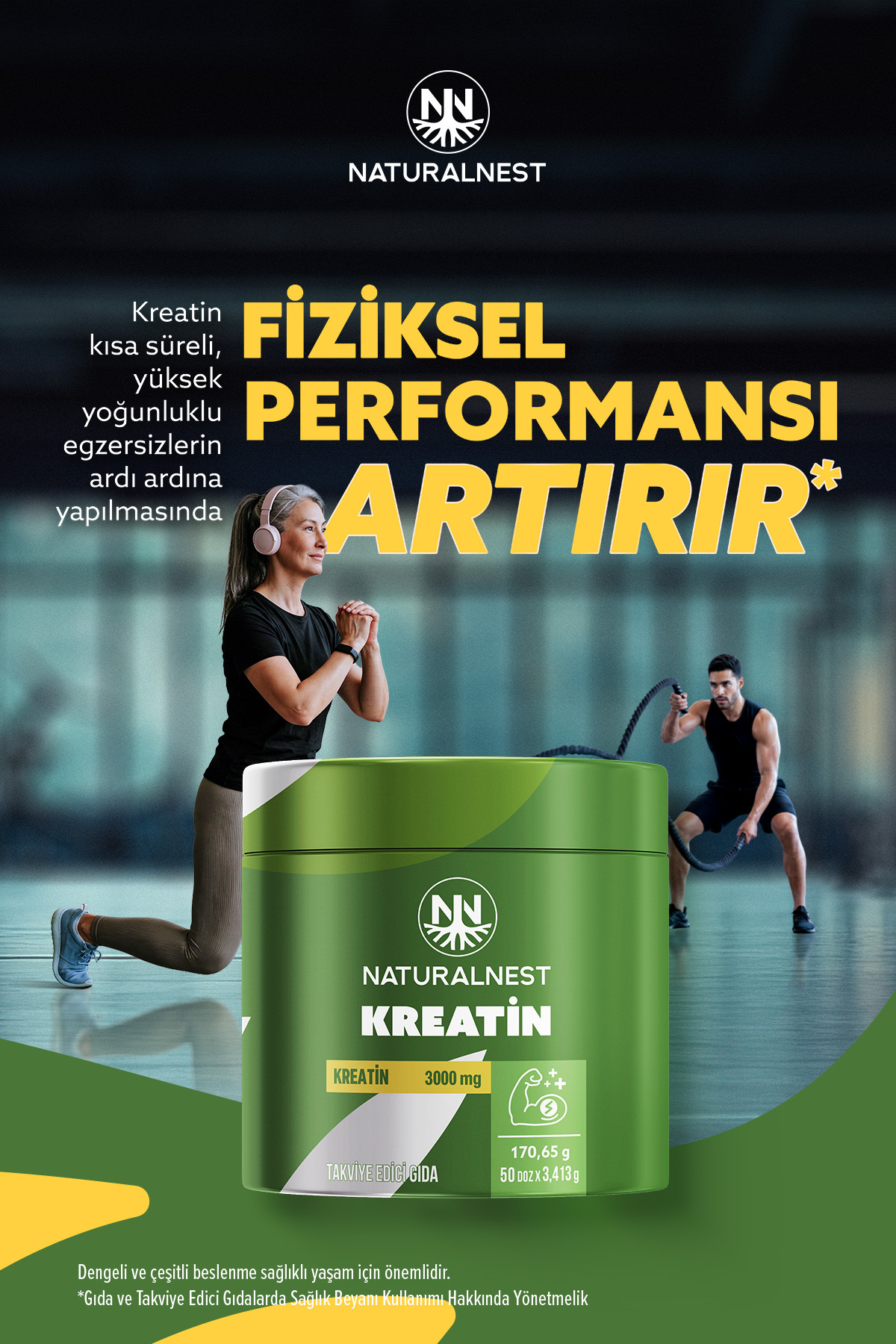Kreatin Monohidrat 3000 mg - 170,65 g - 50 Servis - Aromasız 4