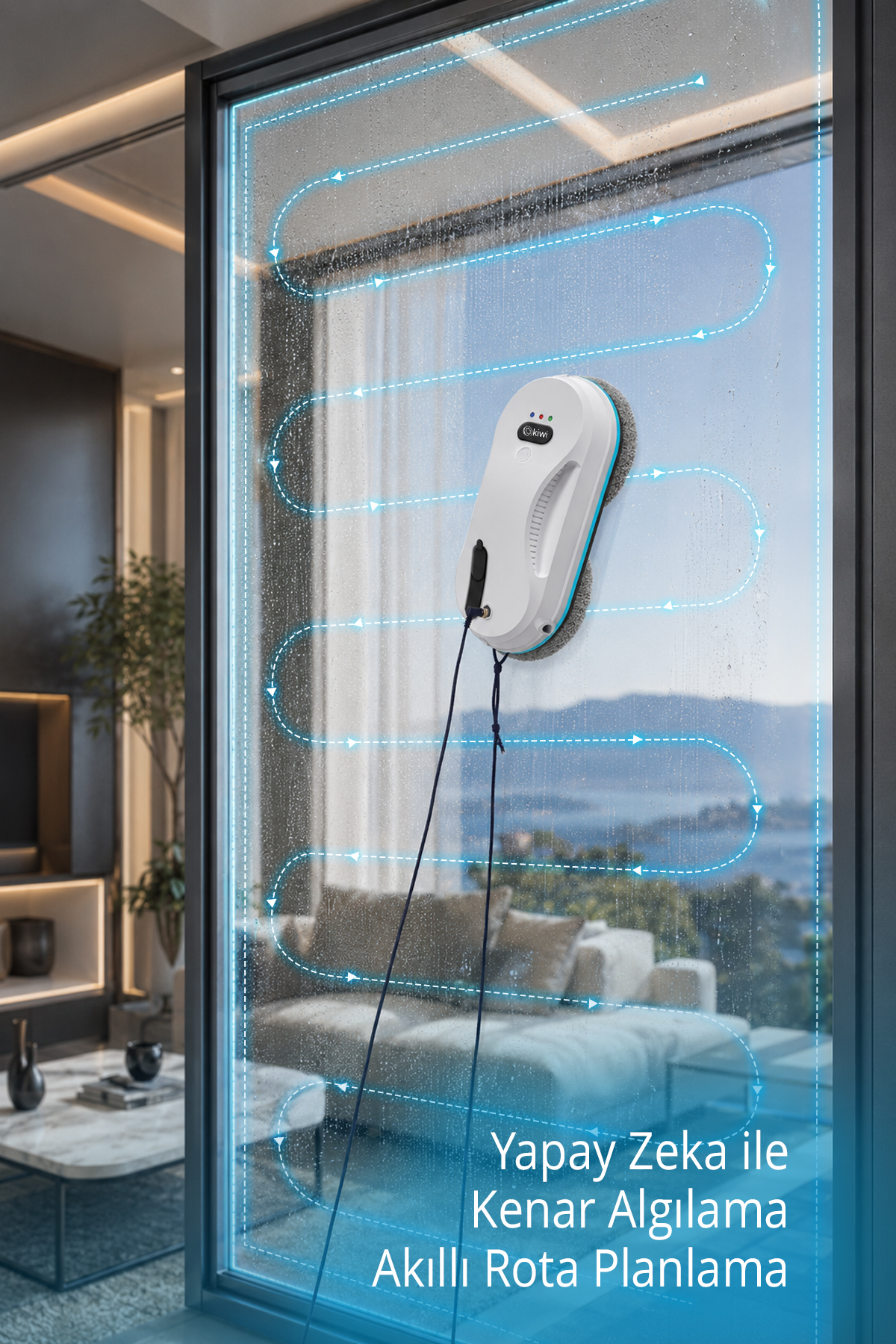 Kwc-7130 Uzaktan Kumandalı Sıvı Püskürtmeli Cam Silme Robotu 3