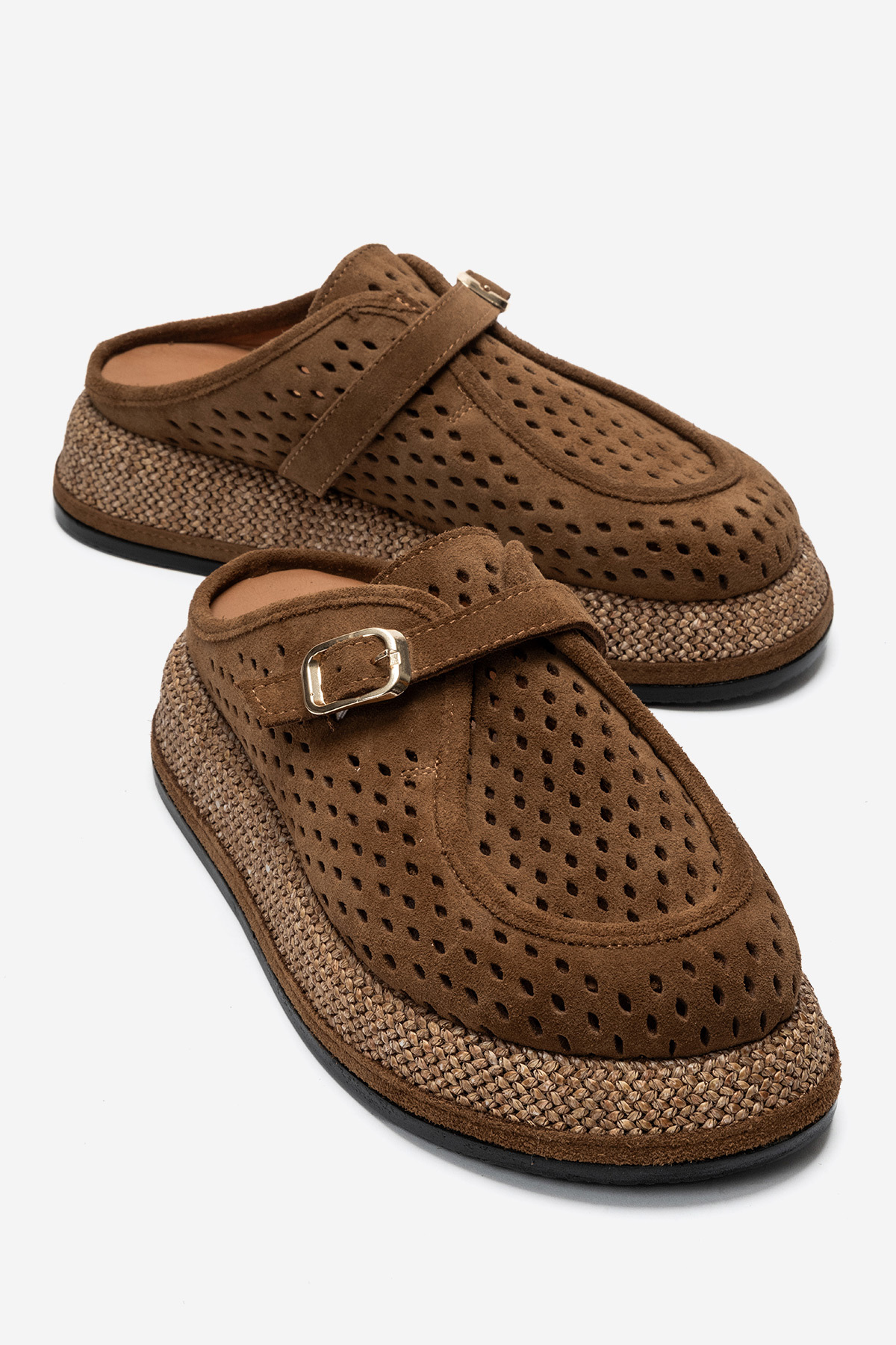 LuviShoes Жіночі капці VONE Earth Suede із натуральної шкіри із закритим носк...