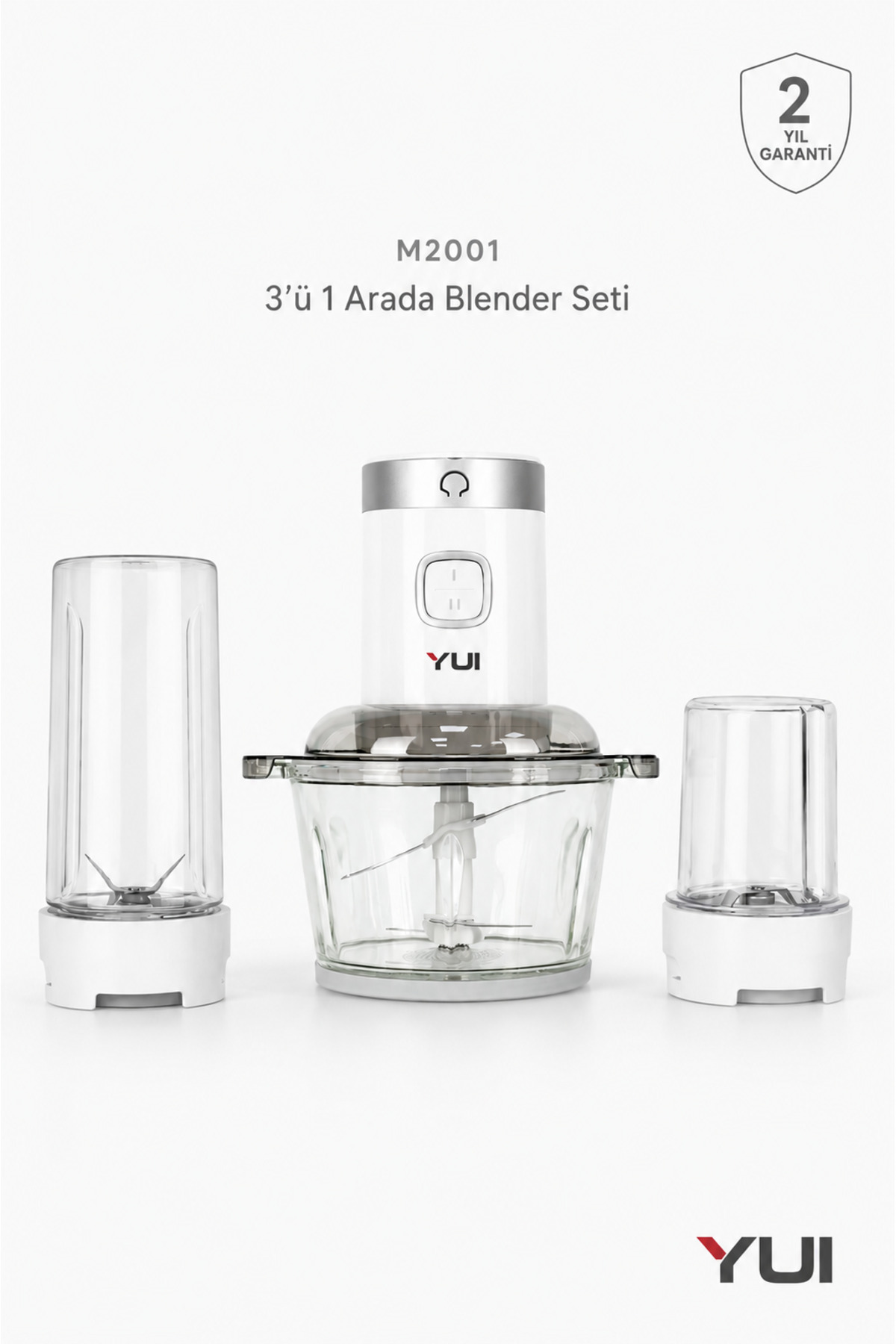 M 2001 2L Glass Bowl Blender Set Smoothie and Coffee Grinder 3in 1