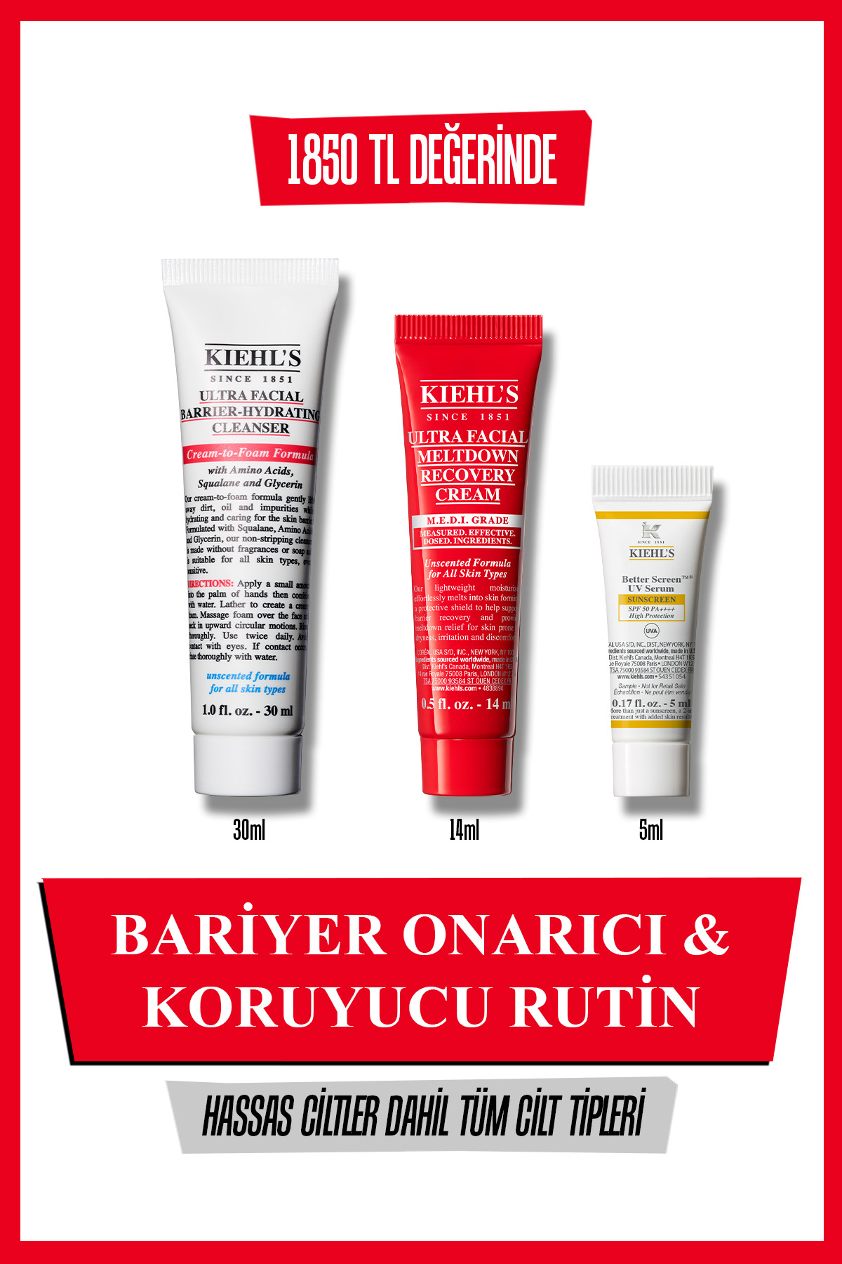 Kiehl's Hassas Ciltler için Bariyer Onarıcı Rutin — TTR03120