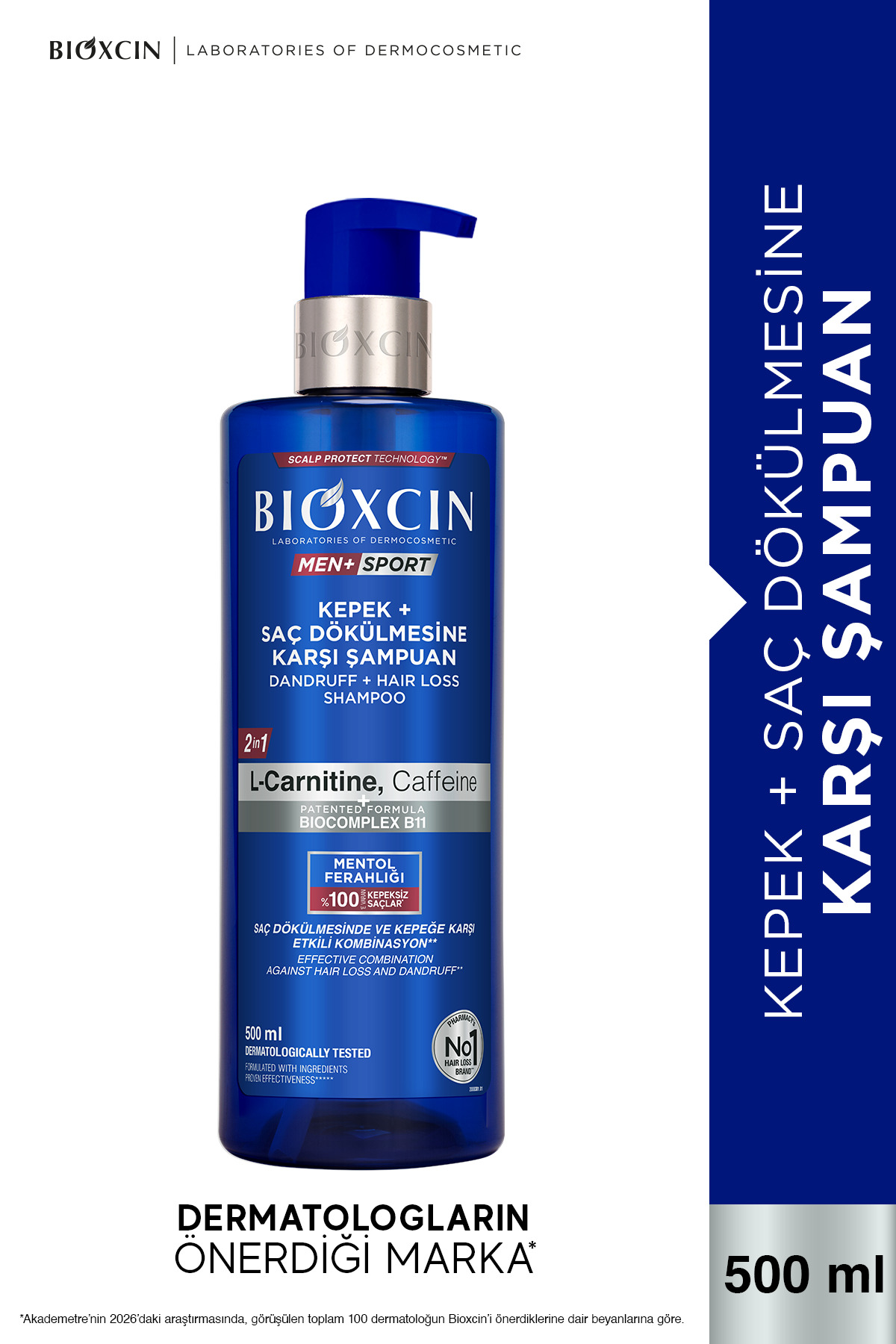 Bioxcin Men Sport Kepek ve Saç Dökülmesine Karşı Şampuan 500 ml - Kepekli, Yağlanmaya Eğilimli Saçlar — 8680512635901