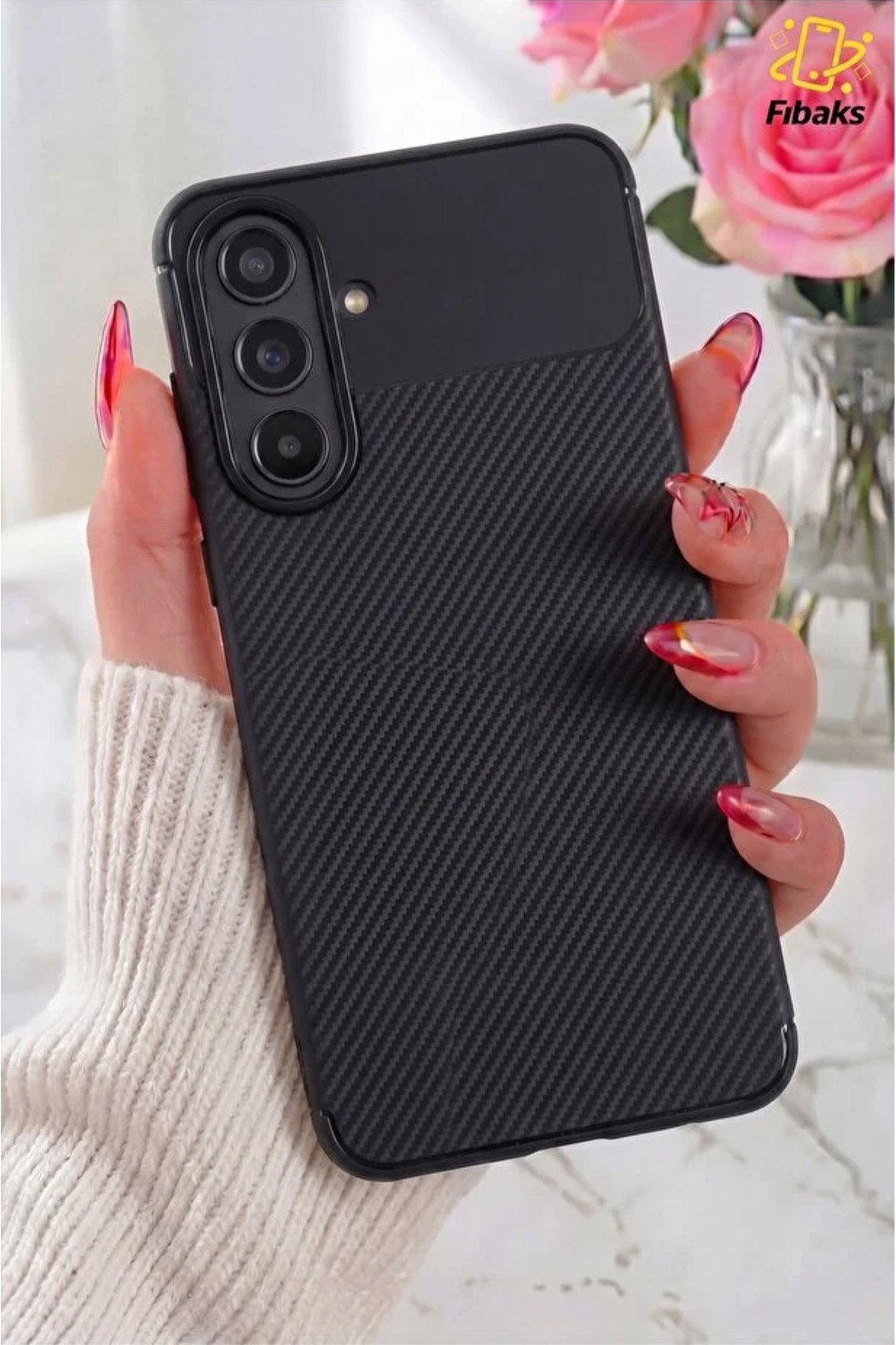 Galaxy A57 Case Camera Protruding Carbon Pattern Colorless Protective Cover