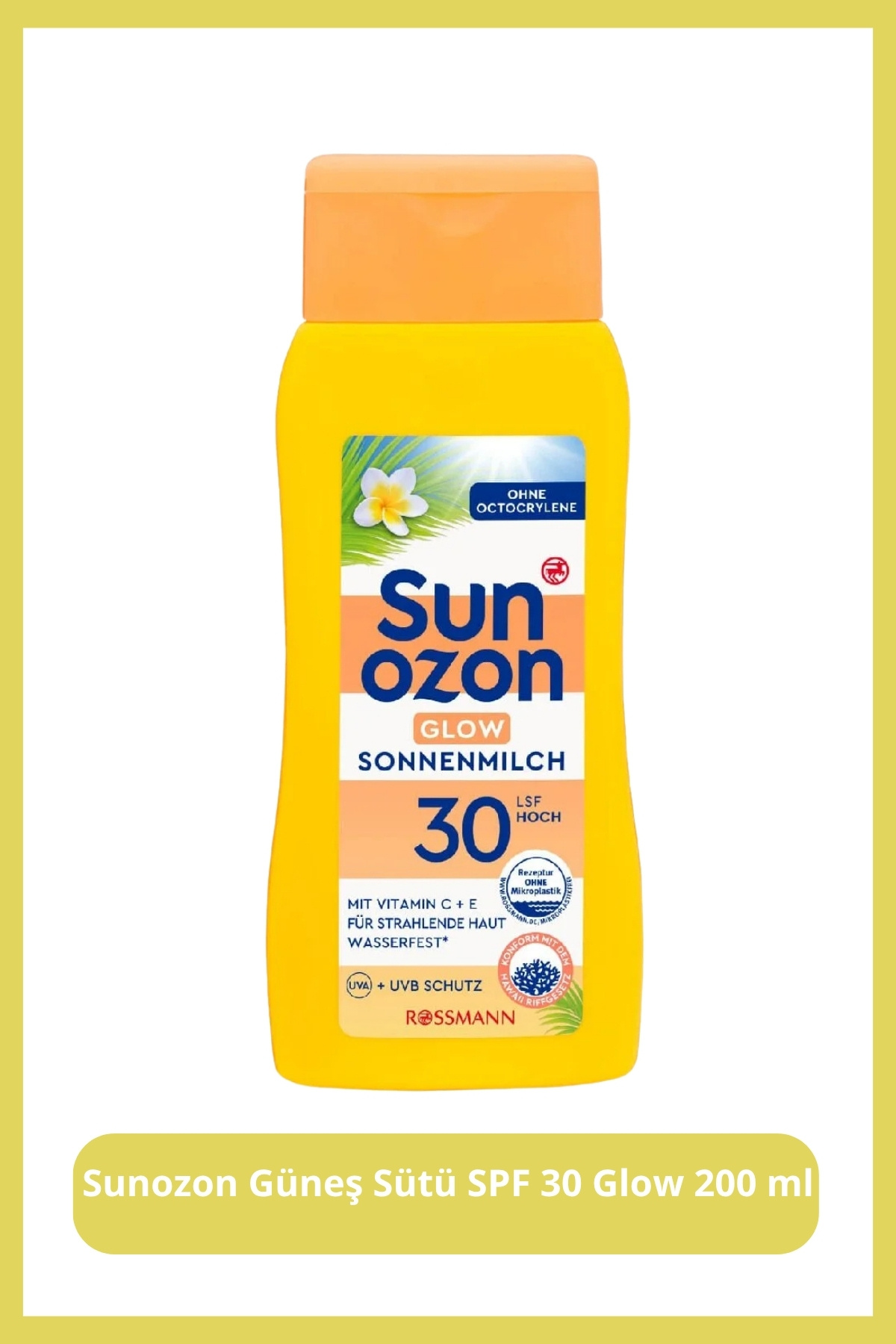 Güneş Sütü SPF 30 Glow Işıltılı Güneş Losyon 200 ml Hassas Ciltler — Suozonglow