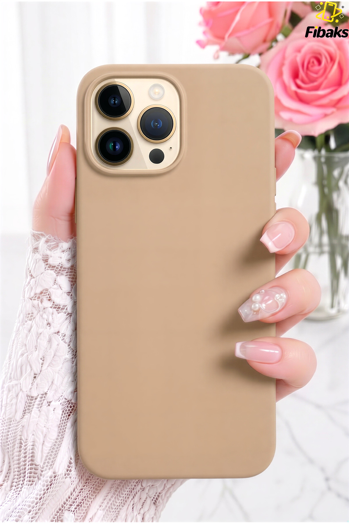 iPhone 16 Pro Max Case Velvet Launch Soft Soft Liquid Silicone Camera Shielded Cover Gold