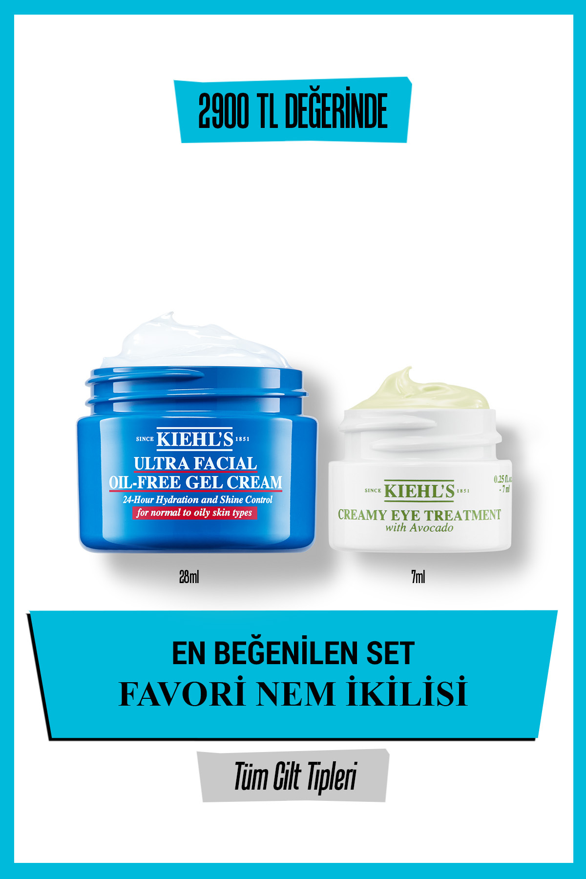 Ultra Facial Oil-Free Cream & Avokadolu Göz Kremi Nem İkilisi Seti — TTR02350 — تصویر 1 از 5