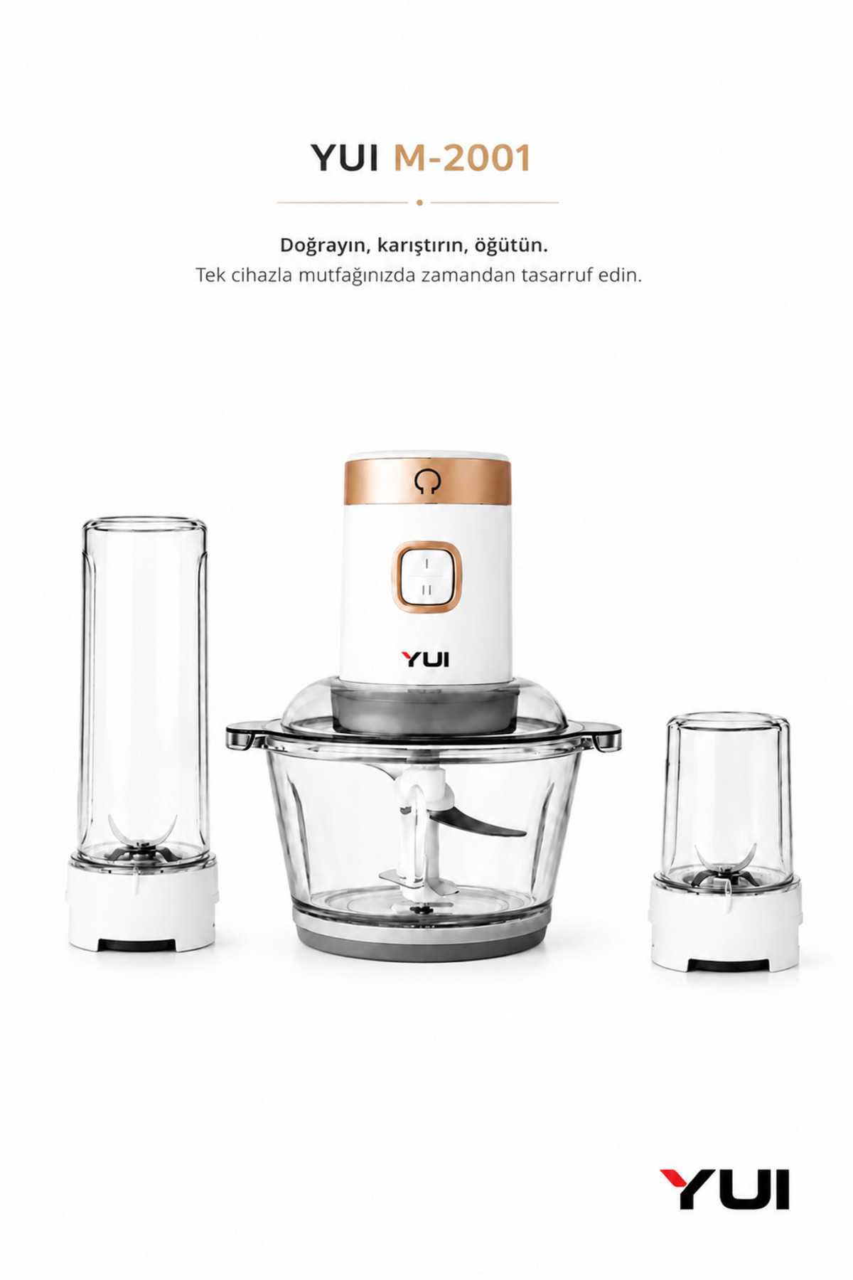 M 2001 2L Glass Bowl Blender Set Smoothie and Coffee Grinder 3in 1