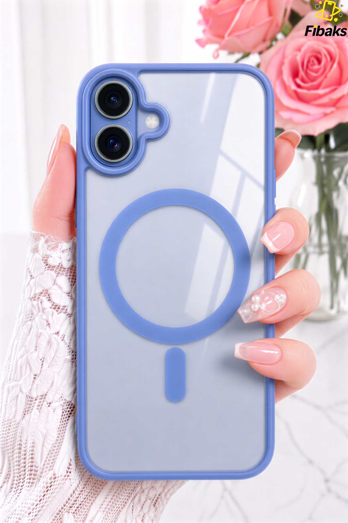 iPhone 16 Case Full Protection Colorful Hard Silicone Cover with Magsafe Wireless Charging Blue