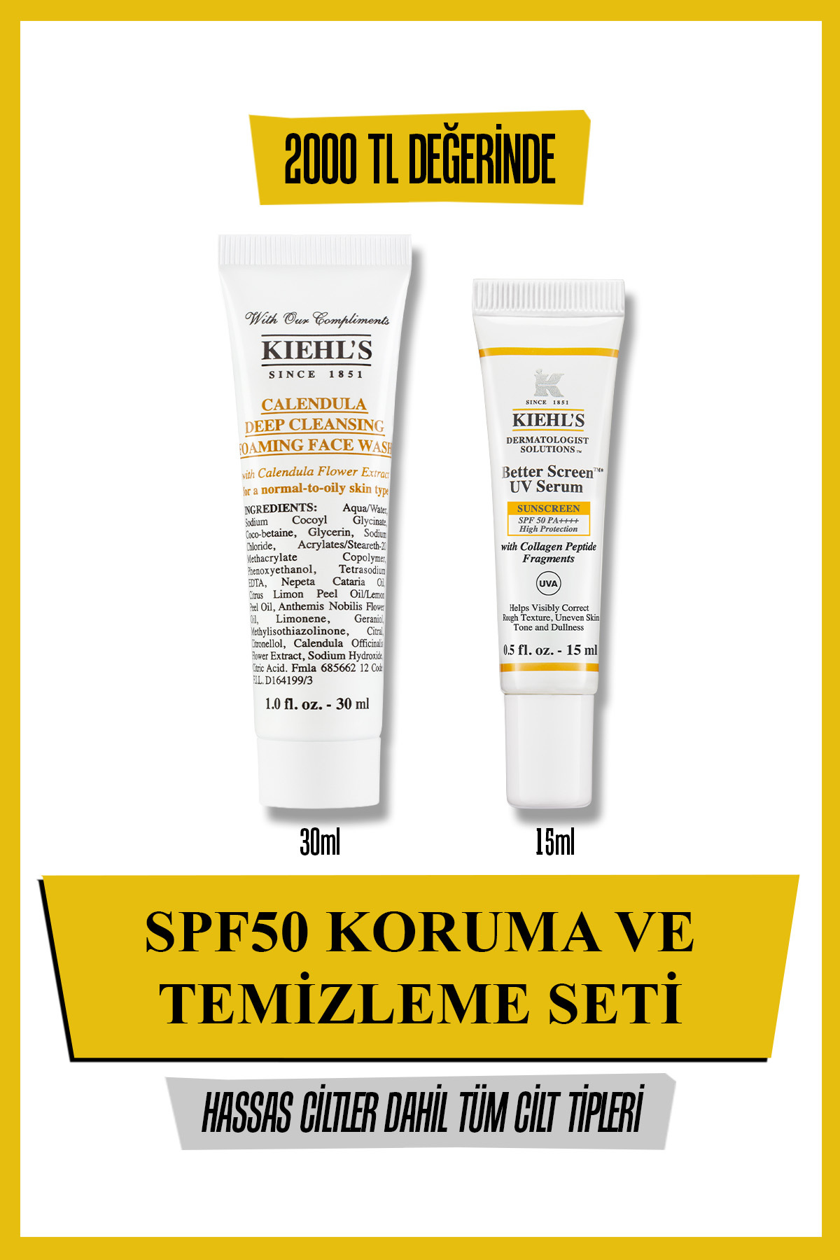 Kiehl's Tüm Cilt Tipleri için SPF50 Güneş Bakım Seti — TTR03121