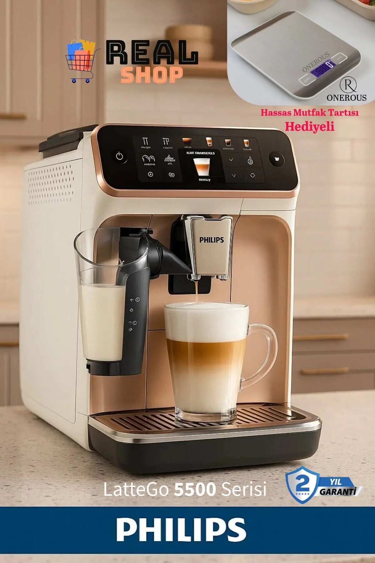 5500 Serisi Latte-espresso Sıcak Soğuk 20 Farklı Kahve Tam Otomatik Espresso Makinesi