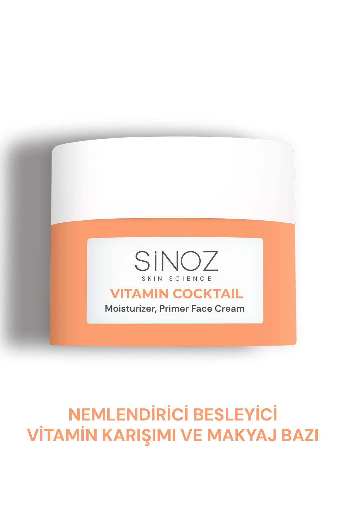 Sinoz Vitamin Kokteyl-Nemlendirici Besleyici Onarıcı Yüz Kremi (Vitamin C+ B3 +B5 +E) ve Makyaj Bazı 50Ml