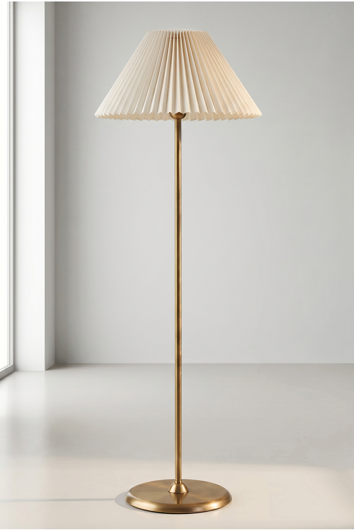 Modern Matte Gold Floor Lamp Cream Crushing Head Hall Lamp with Metal Legs Decorative Lighting FR03