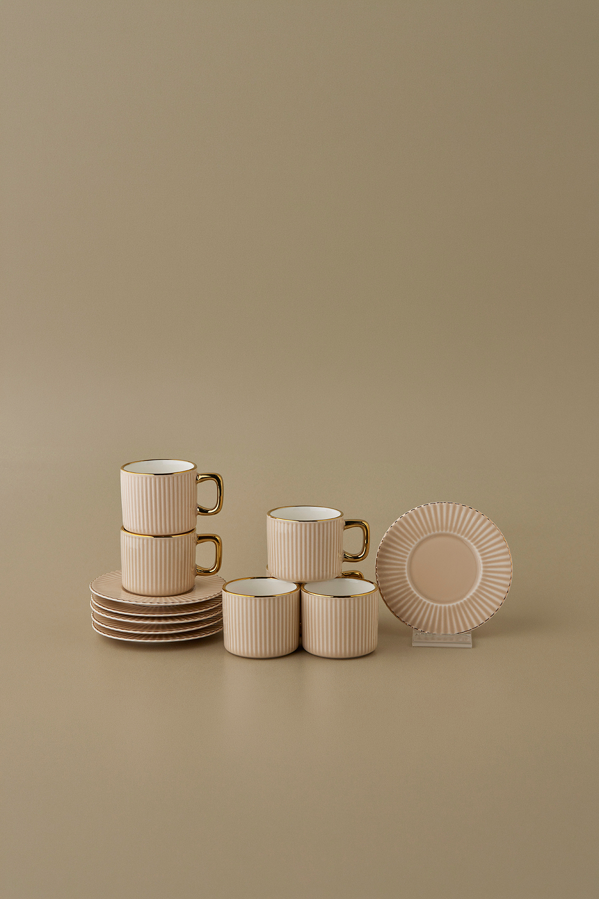Massimo Beige Coffee Cup Set for 6 90 ml