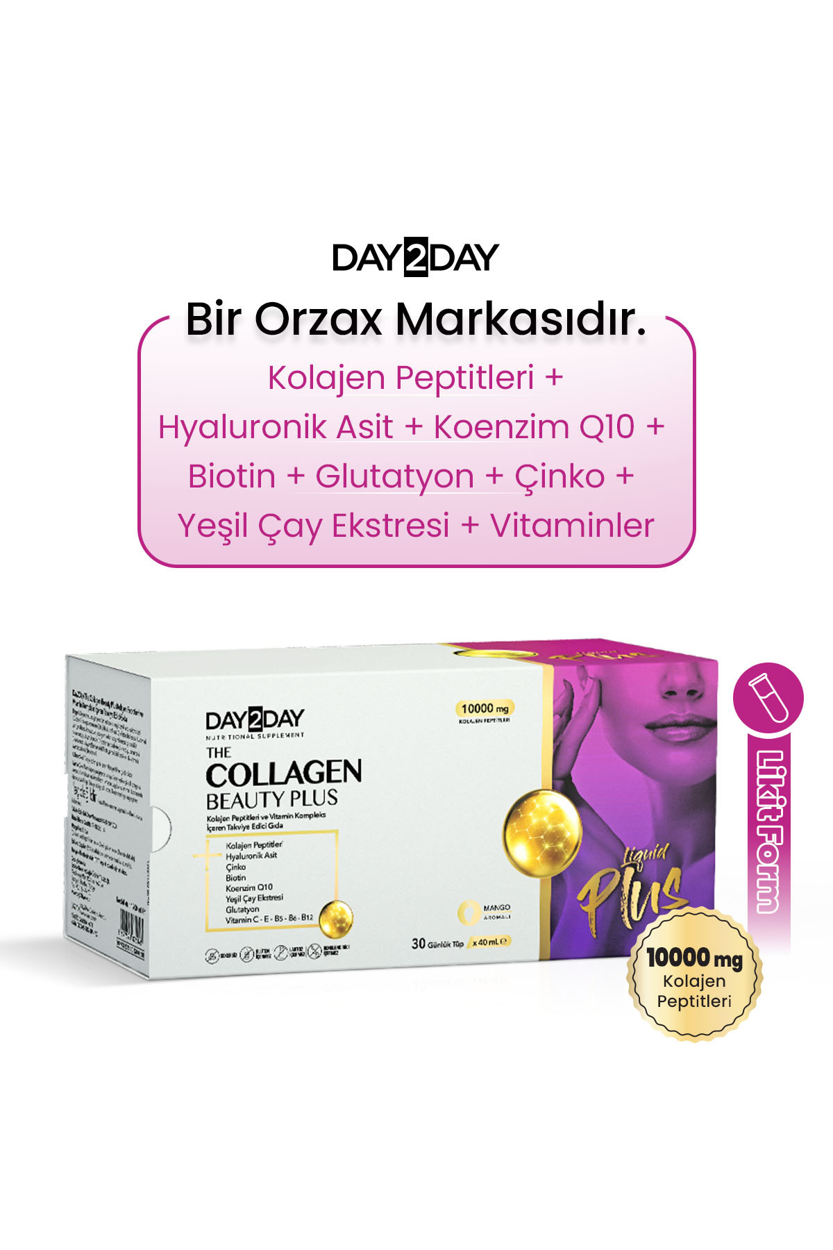 The Collagen Beauty Plus Kolajen-Hyaluronik Asit-Glutatyon-Koenzim Q10-Biotin-B5-B6-B12-C Vitamini
