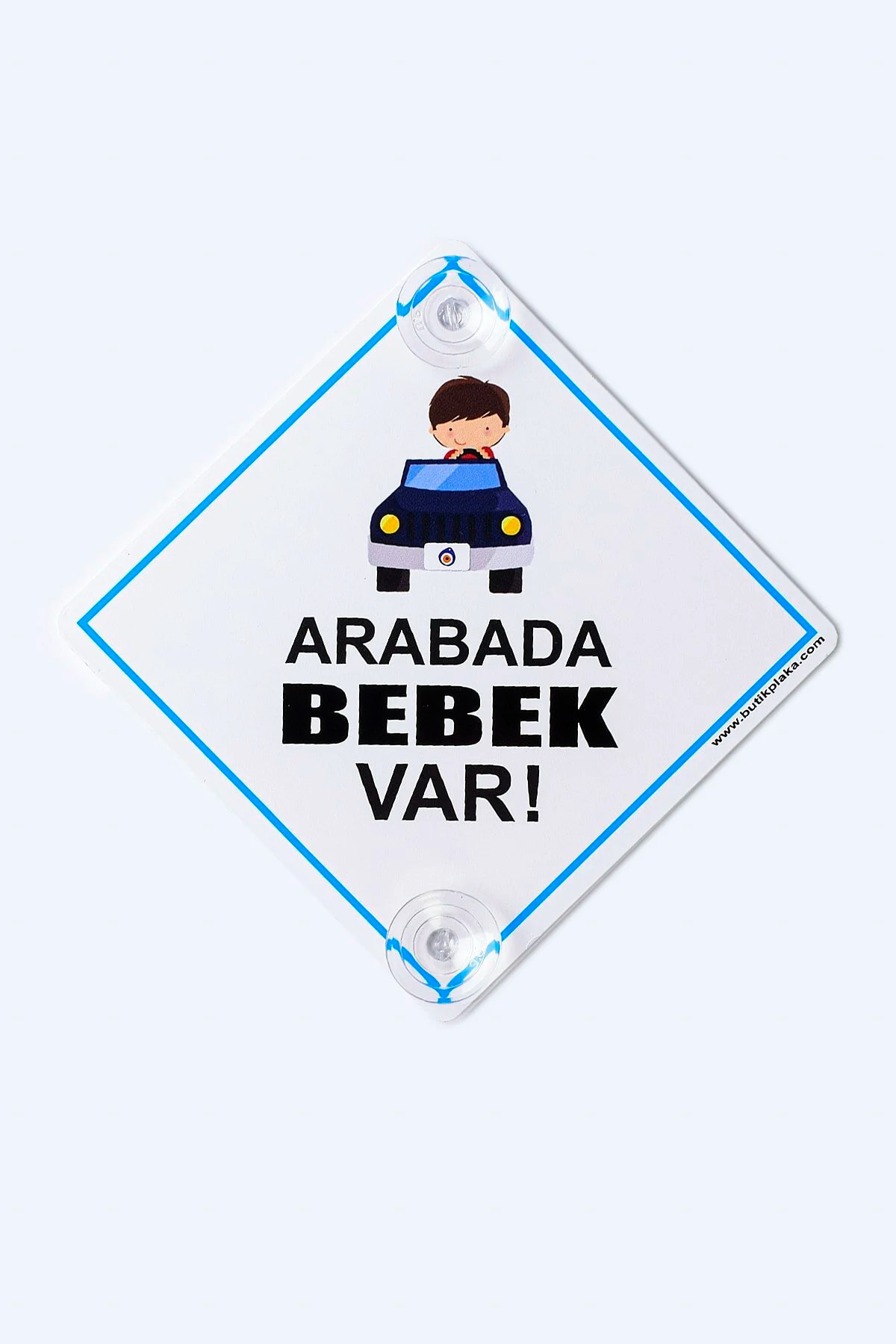 Dikkat Arabada Bebek Var/ Ikaz Levhası 15x15 Cm pleksi güneşten etkilenmez Arabalı Erkek Çocuk 2