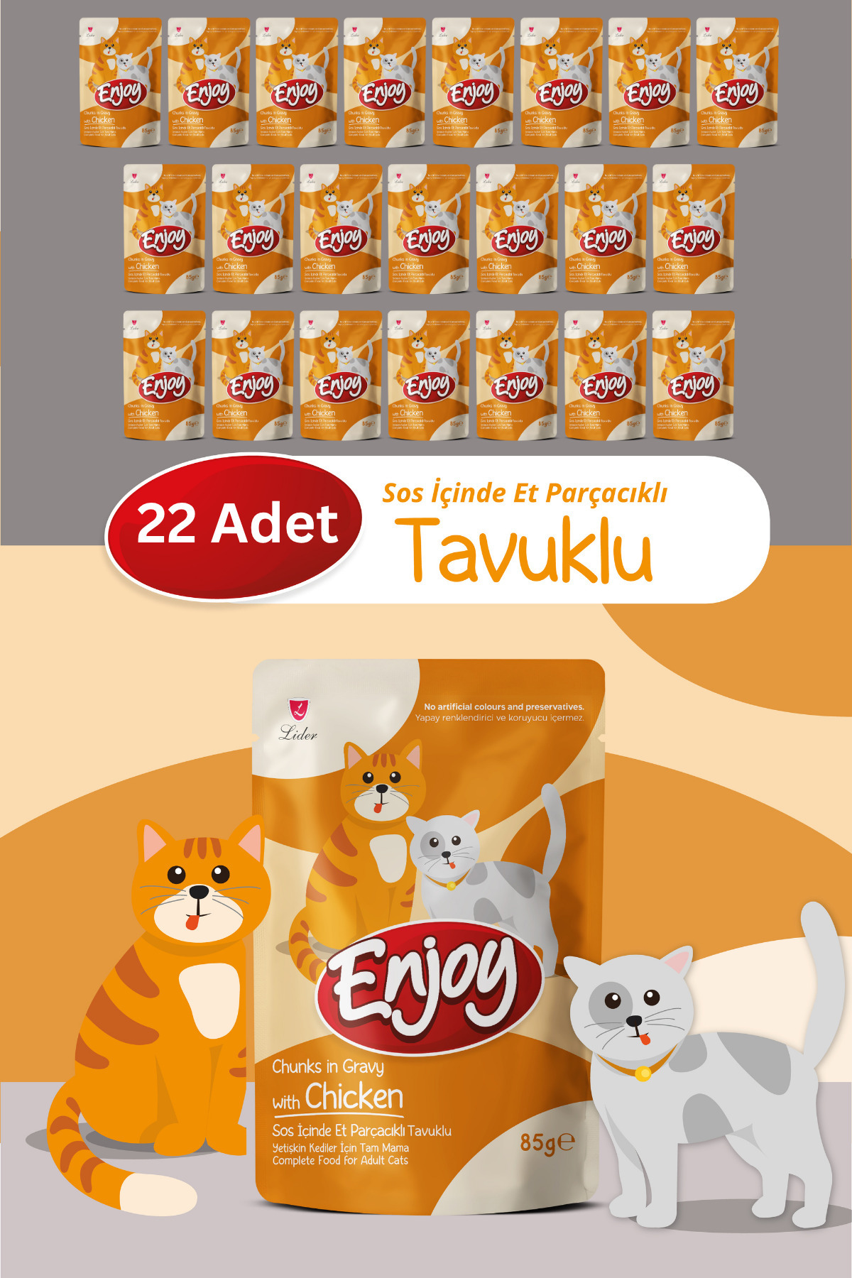 洋楽 Eat'n Good Presents Enjoy Tavuk Etli Kedi Pouch Yaş Mama 85Gr x 22 Adet - Fiyatı