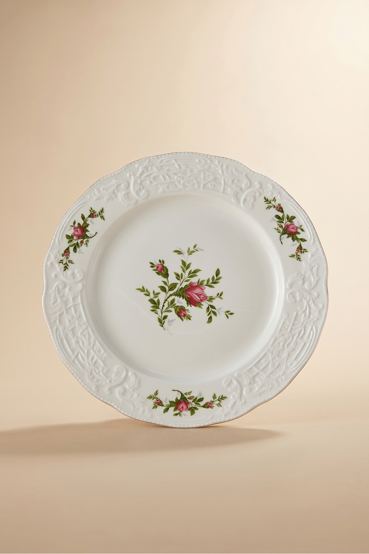 Vintage Rose Servis Tabağı 26 cm Krem