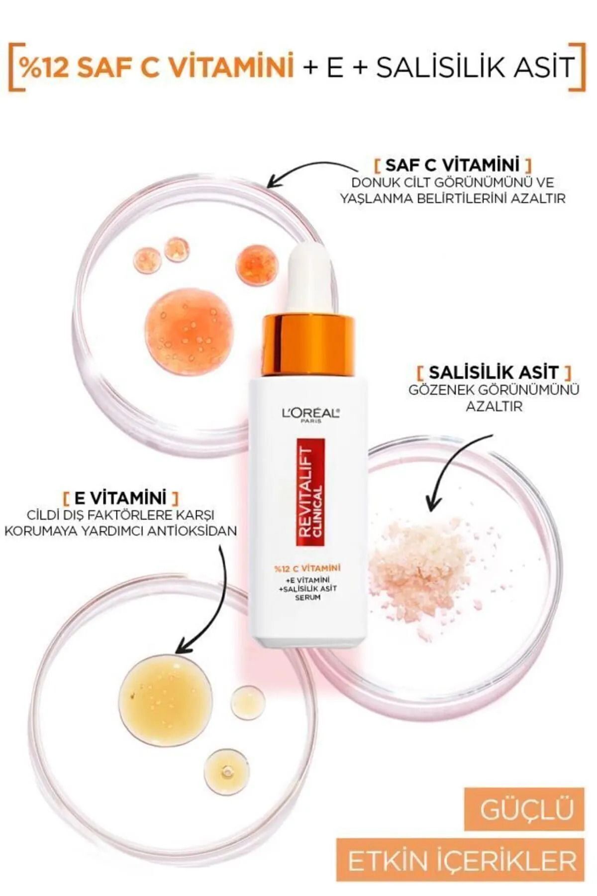 Revitalift Clinical %12 Saf C Vitamini Aydınlatıcı, Ton Eşitleyici, Gözenek Karşıtı Serum 30 ml — 3600524069780 — تصویر 4 از 7