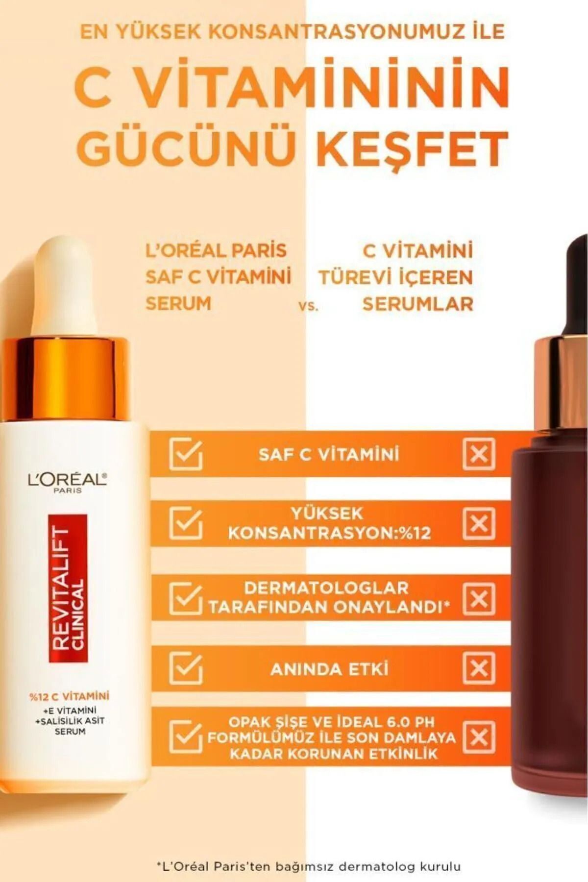 Revitalift Clinical %12 Saf C Vitamini Aydınlatıcı, Ton Eşitleyici, Gözenek Karşıtı Serum 30 ml — 3600524069780 — تصویر 5 از 7
