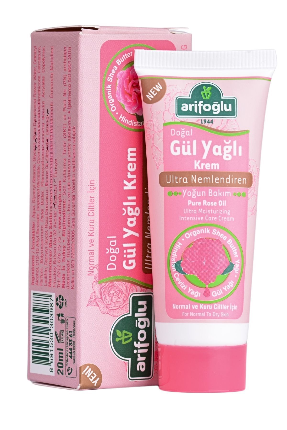 Arifoğlu Gül Yağlı Nemlendirici Vücut Kremi 20 ml Seyahat Boyu — 600 67 017