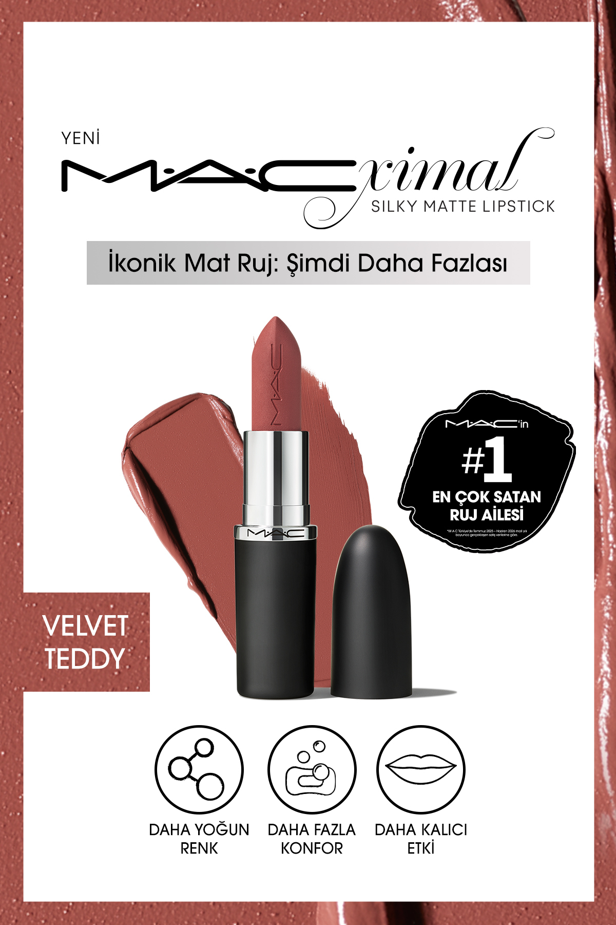M.A.C M·A·CXIMAL Silky Matte Lipstick Nemlendirme Etkili Yoğun Renk Sağlayan ...