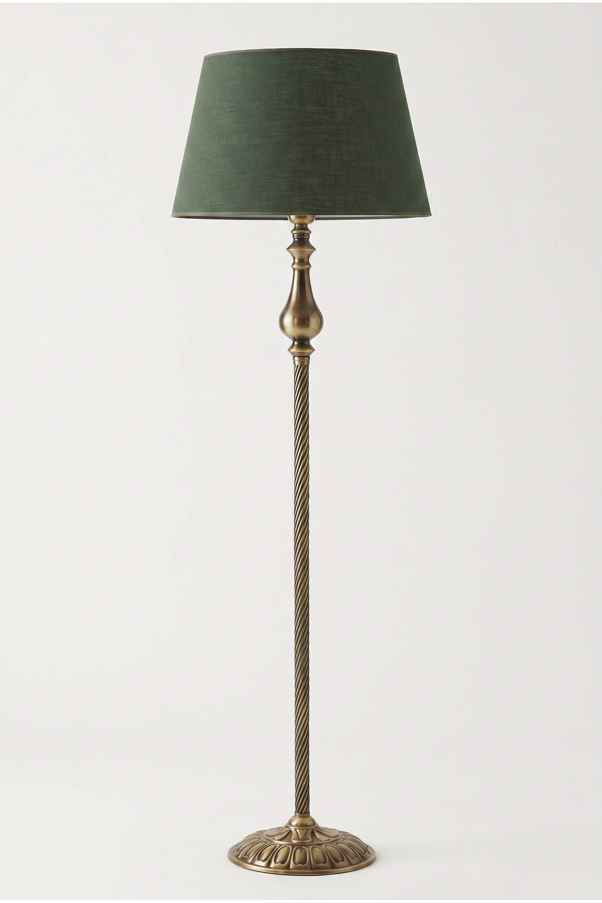 Antony Antique Metal Floor Lamp – Modern Living Room Lighting with Khaki Fabric Head – 165 cm