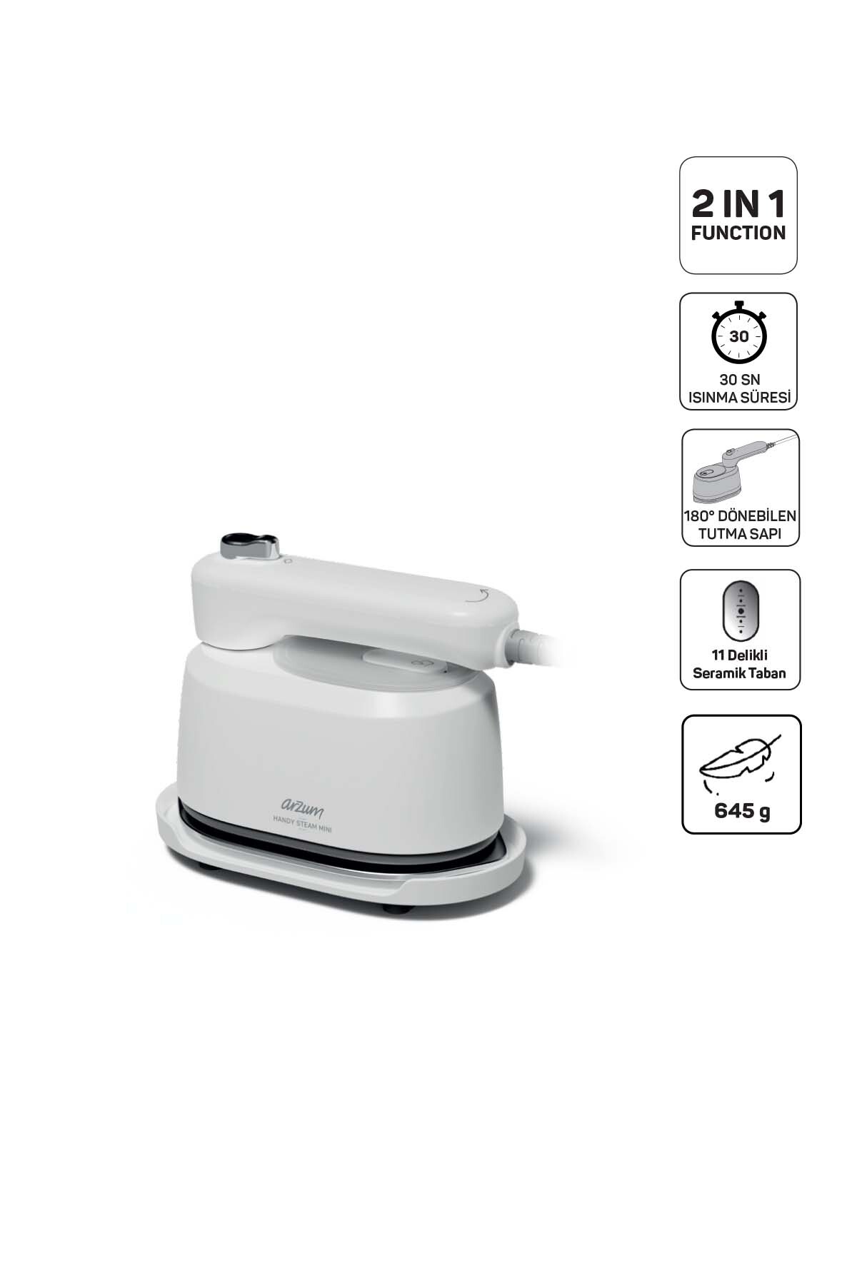 AR6055 Handy Steam Mini Steam Straightener & Travel Iron, Vertical Steam Wrinkle Remover