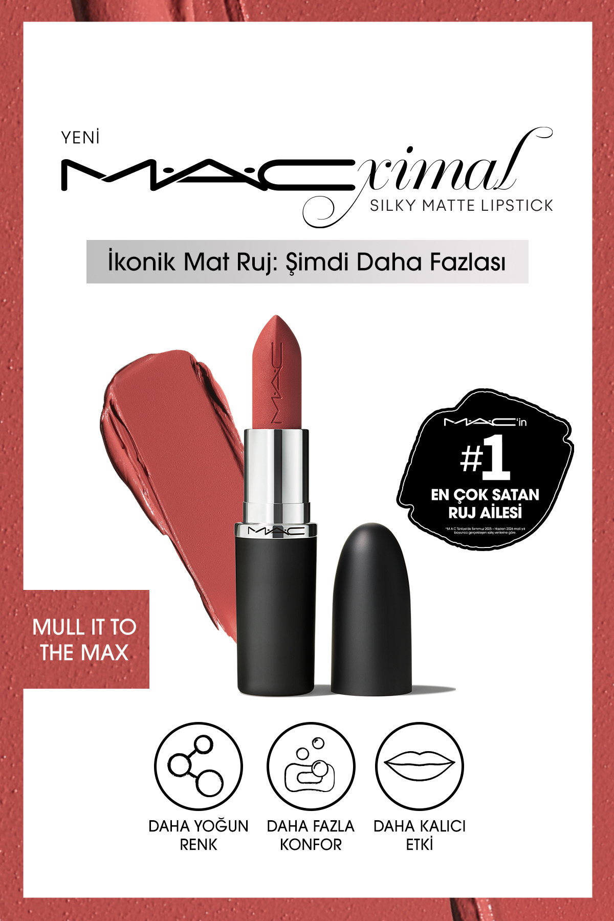 رژ لب مات ابریشمی M·a·cxımal با اثر مرطوب کنندگی و ارائه رنگ شدید - Mull It To The Max