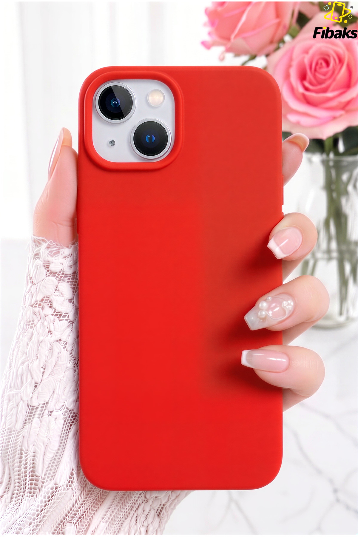 (Refreshed) iPhone 13/14/15 Case Velvet Launch with No Discoloration Special Protection Layer Erasable Color Soft Silicone Red Cover Phone Case