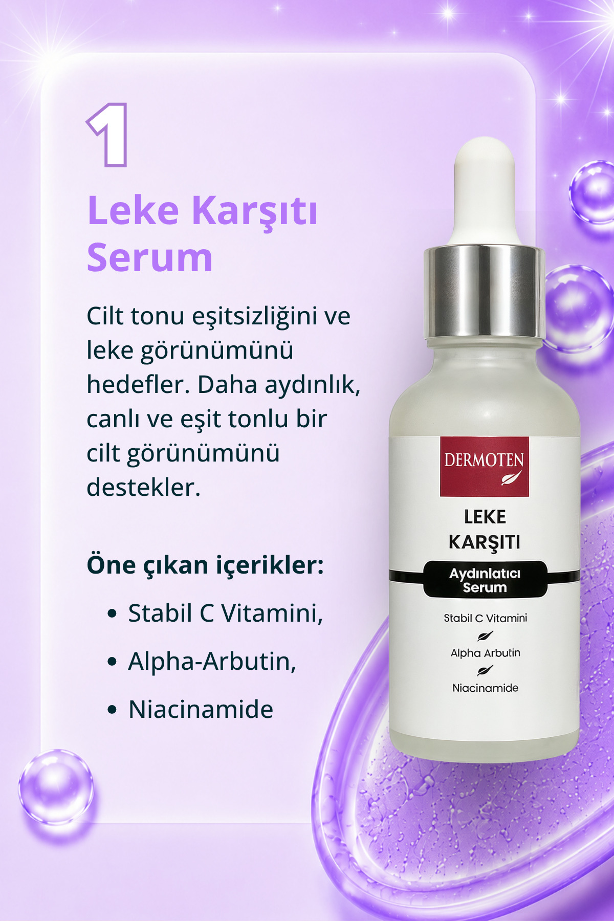 Leke Karşıtı Cilt Bakım Seti | Cilt Tonu Eşitleyici Aydınlatıcı & Canlandırıcı 3'lü Avantajlı Set — lekebakimseti — تصویر 2 از 7