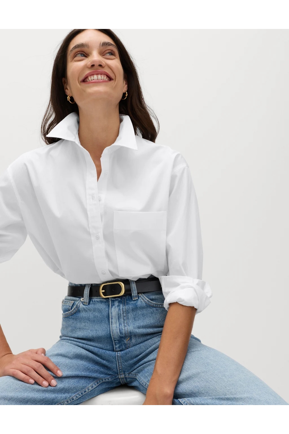 Marks & Spencer Koszula typu girlfriend z czystej bawełny