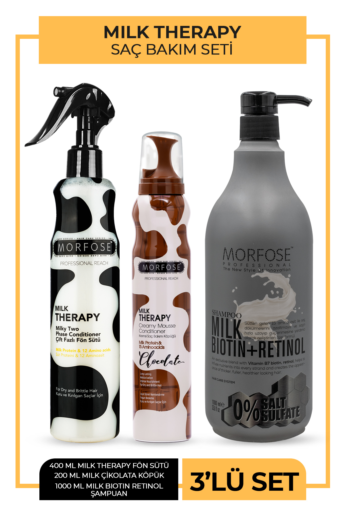 Morfose Milk Therapy Saç Köpüğü Chocolate Ultra Saç Bakım Seti — 1100005812-10