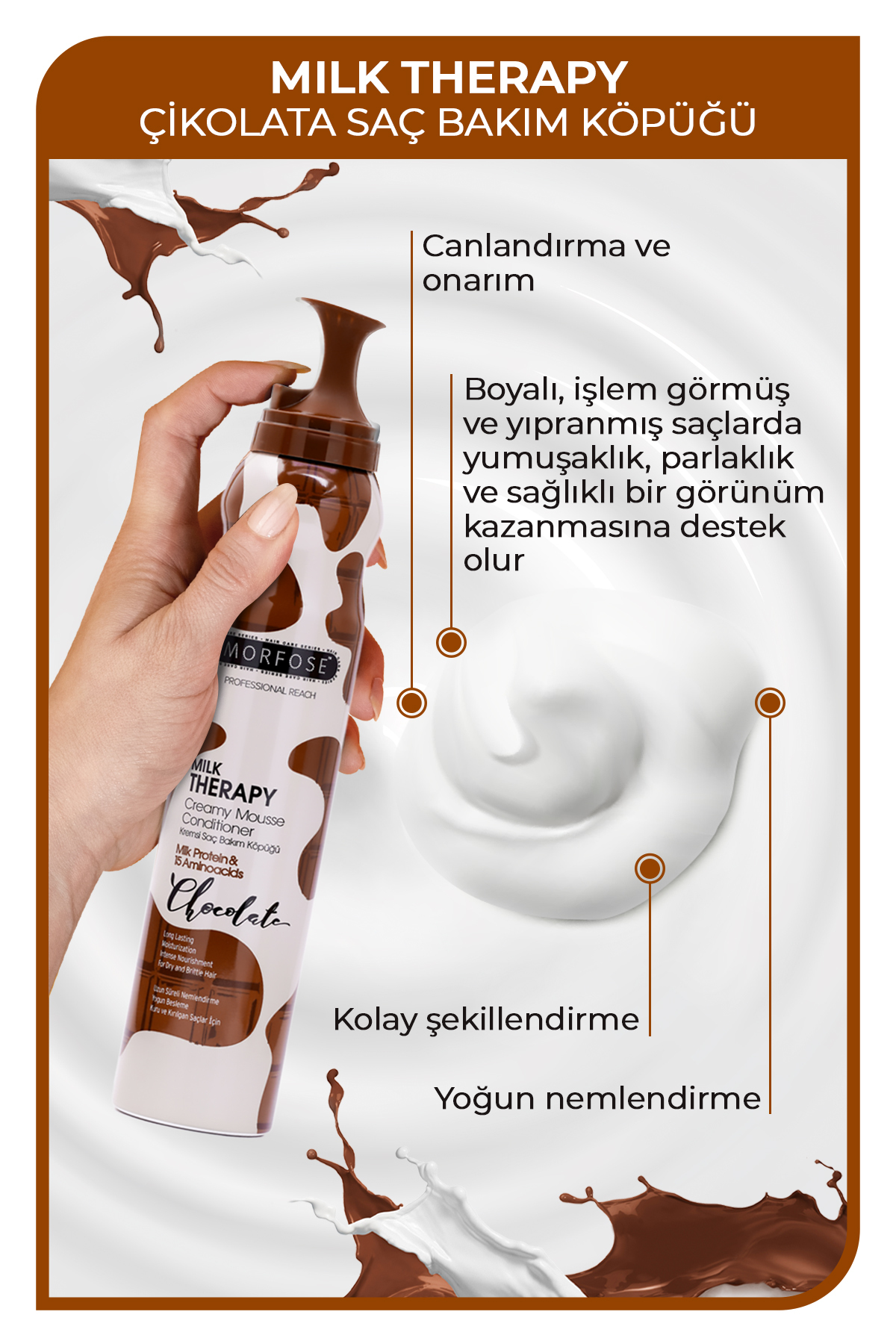 Milk Therapy Saç Köpüğü Chocolate Ultra Saç Bakım Seti — 1100005812-10 — تصویر 4 از 5